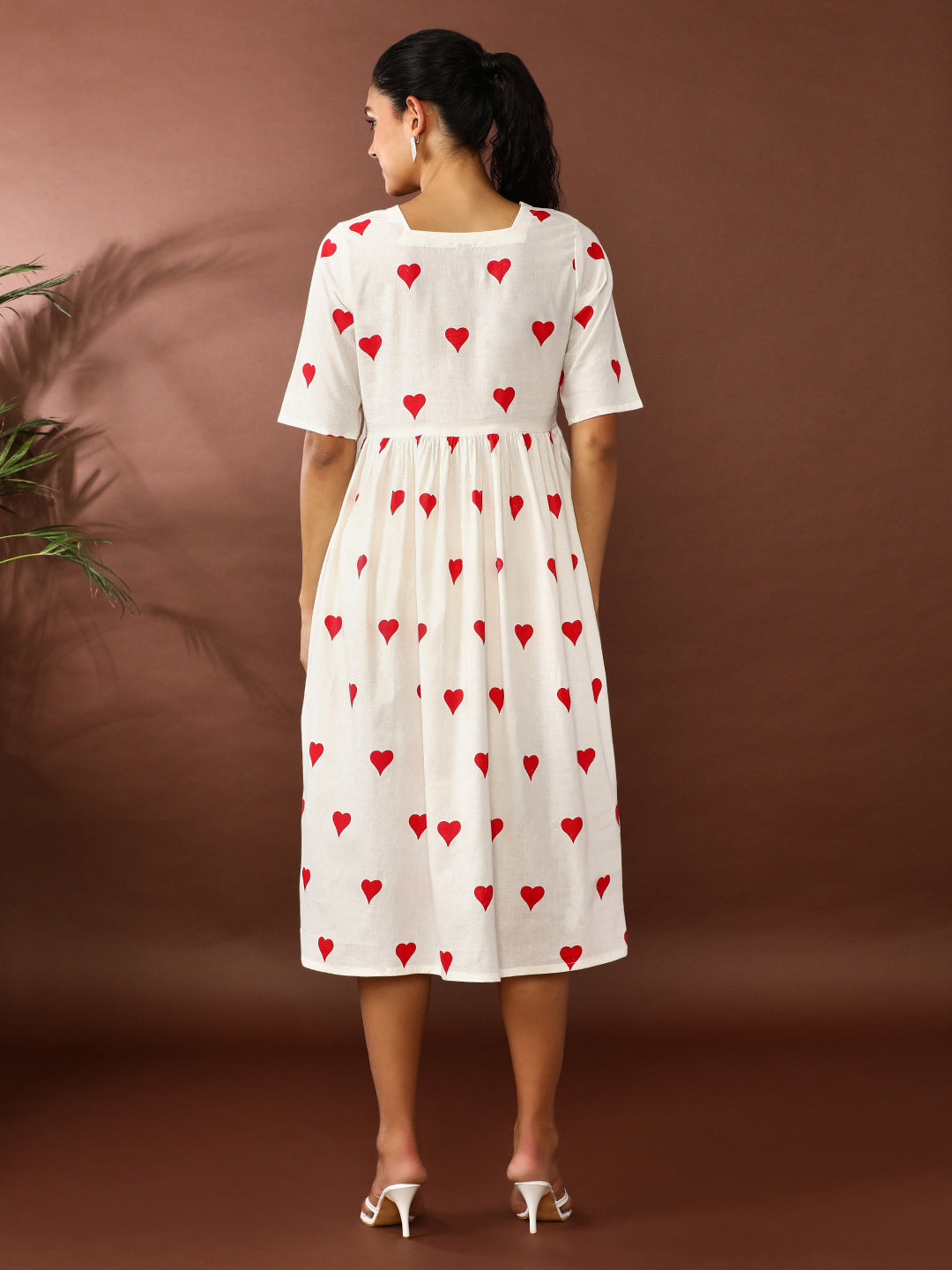 Quirky Printed A-Line Pure Cotton Ethnic Dress