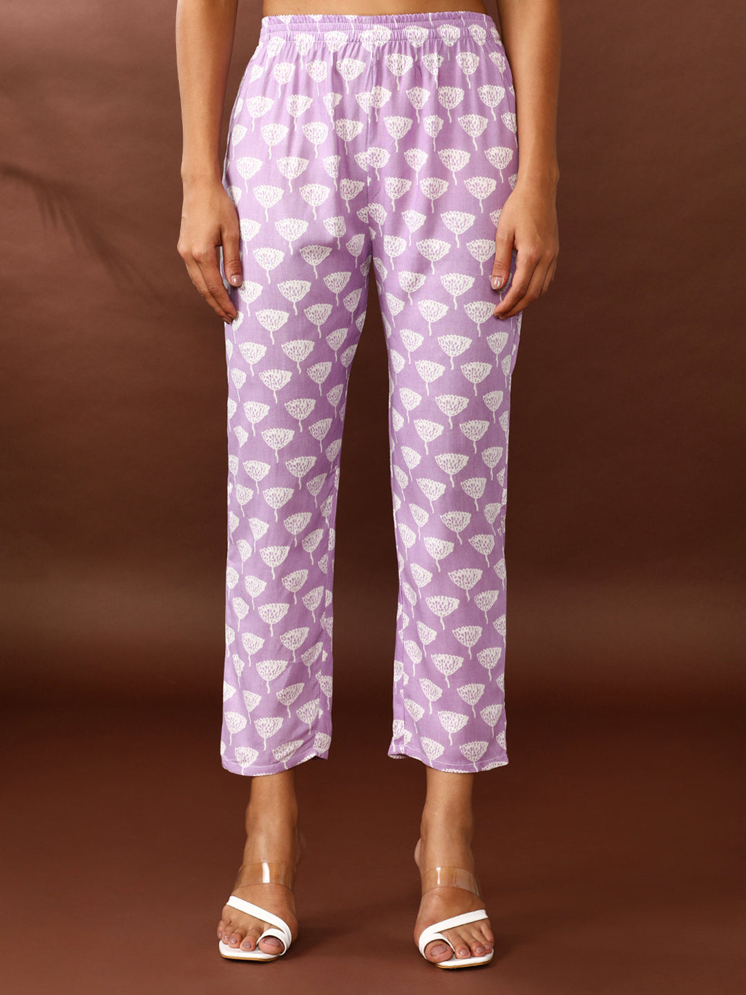 Floral Embroidered Straight Kurta & Trousers Sets