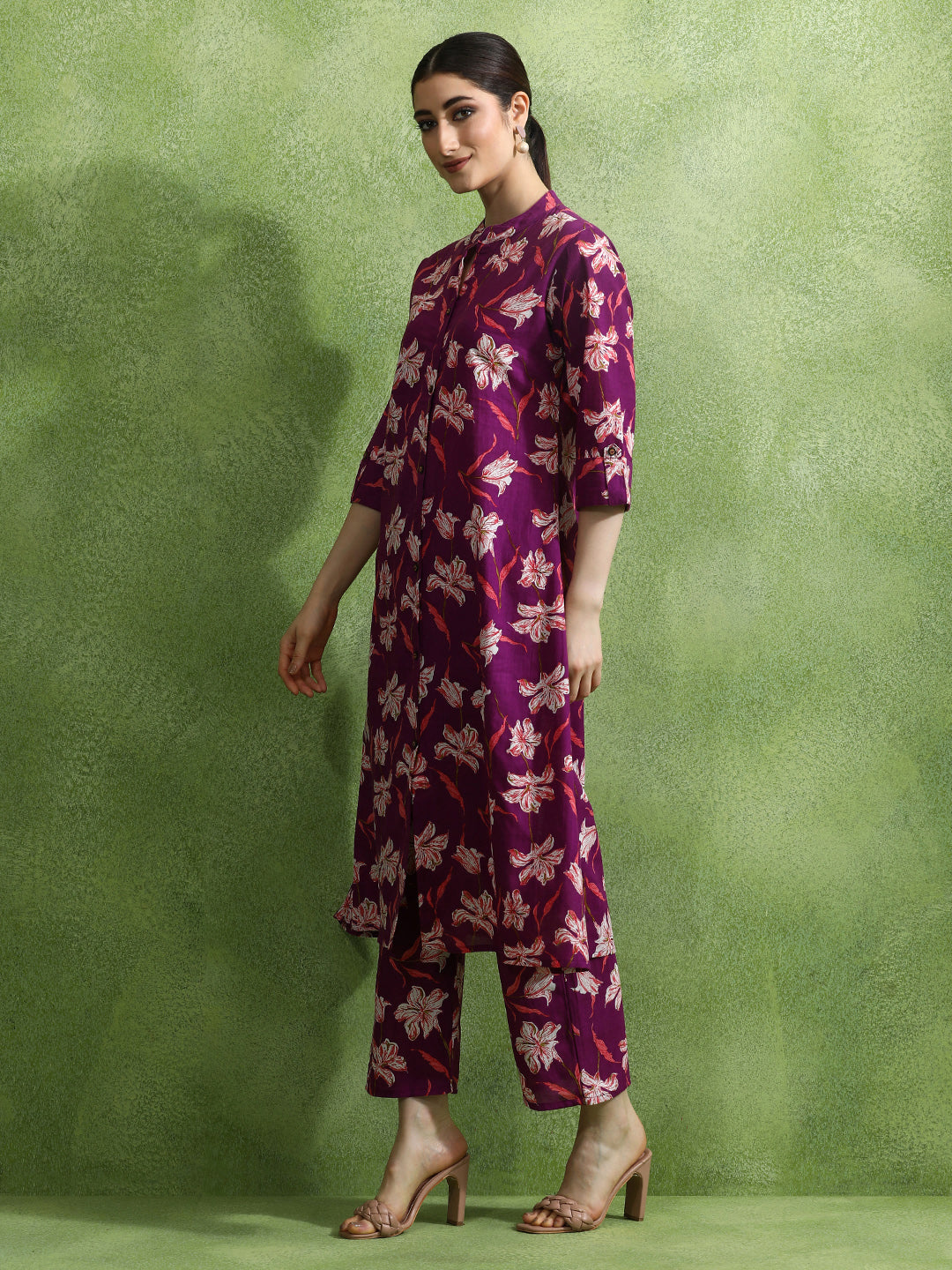 Floral Printed A-Line Kurta & Trousers Sets