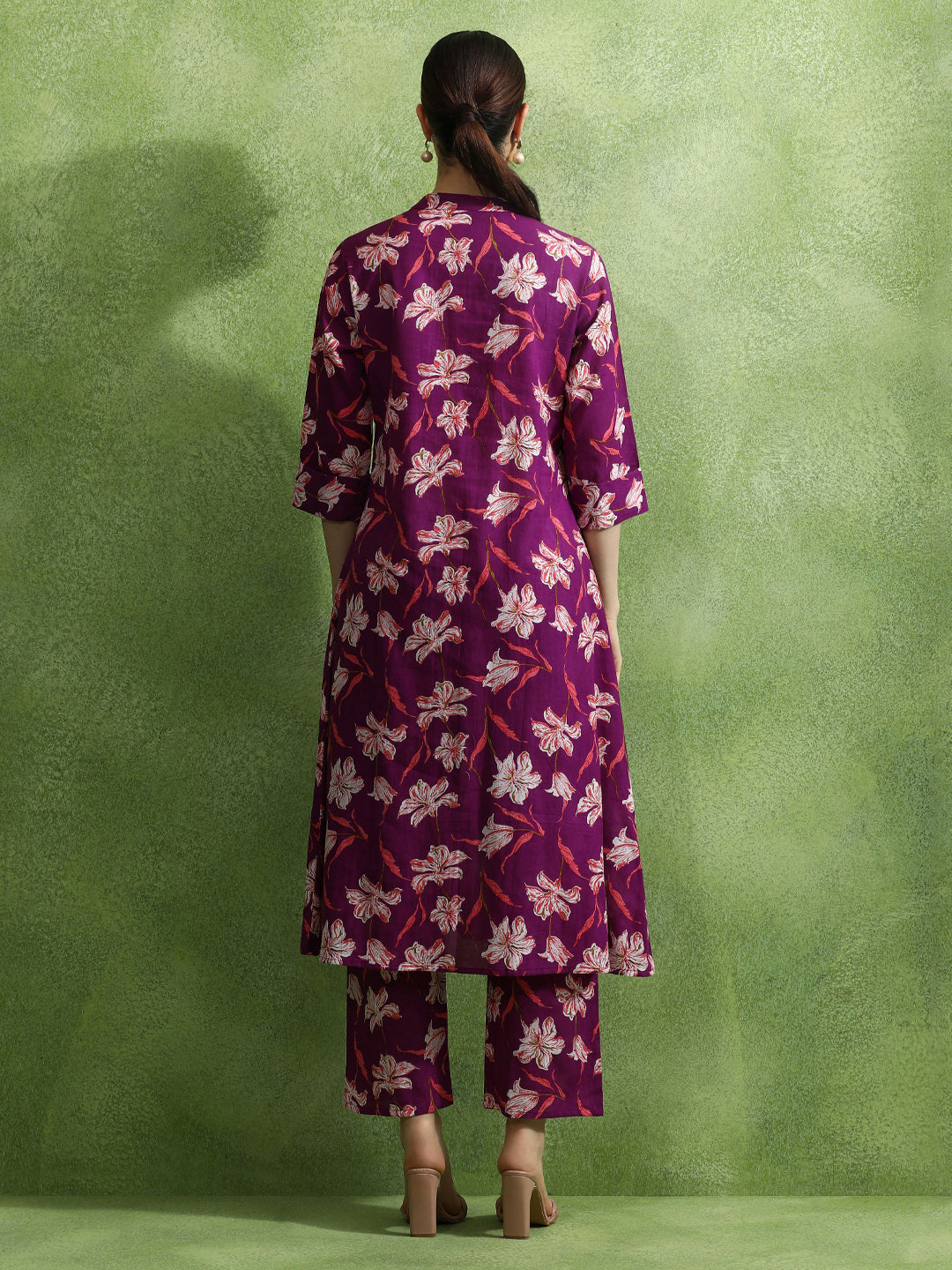 Floral Printed A-Line Kurta & Trousers Sets