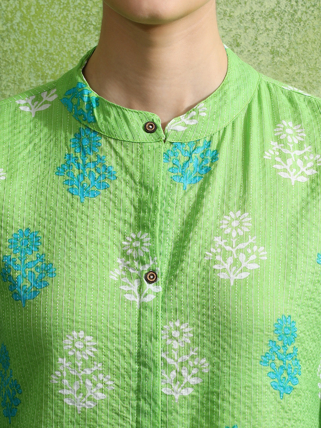 Floral Printed A-Line Pure Cotton Kurta & Trousers Sets