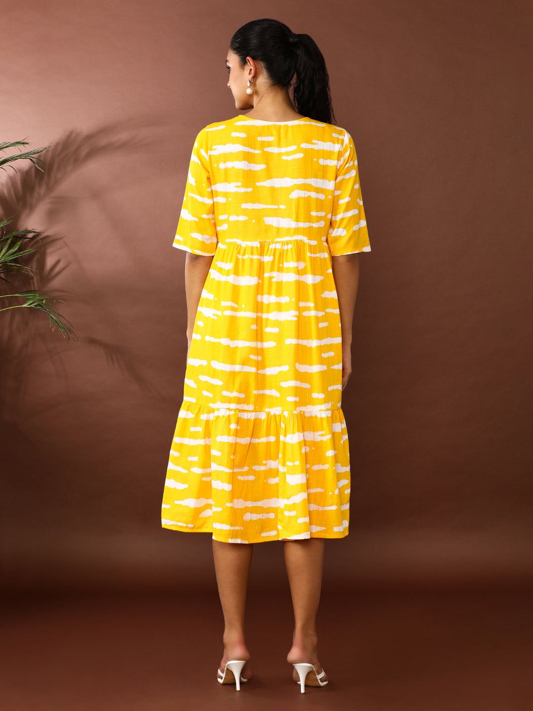 Floral Printed A-Line Cotton Blend Ethnic Dress