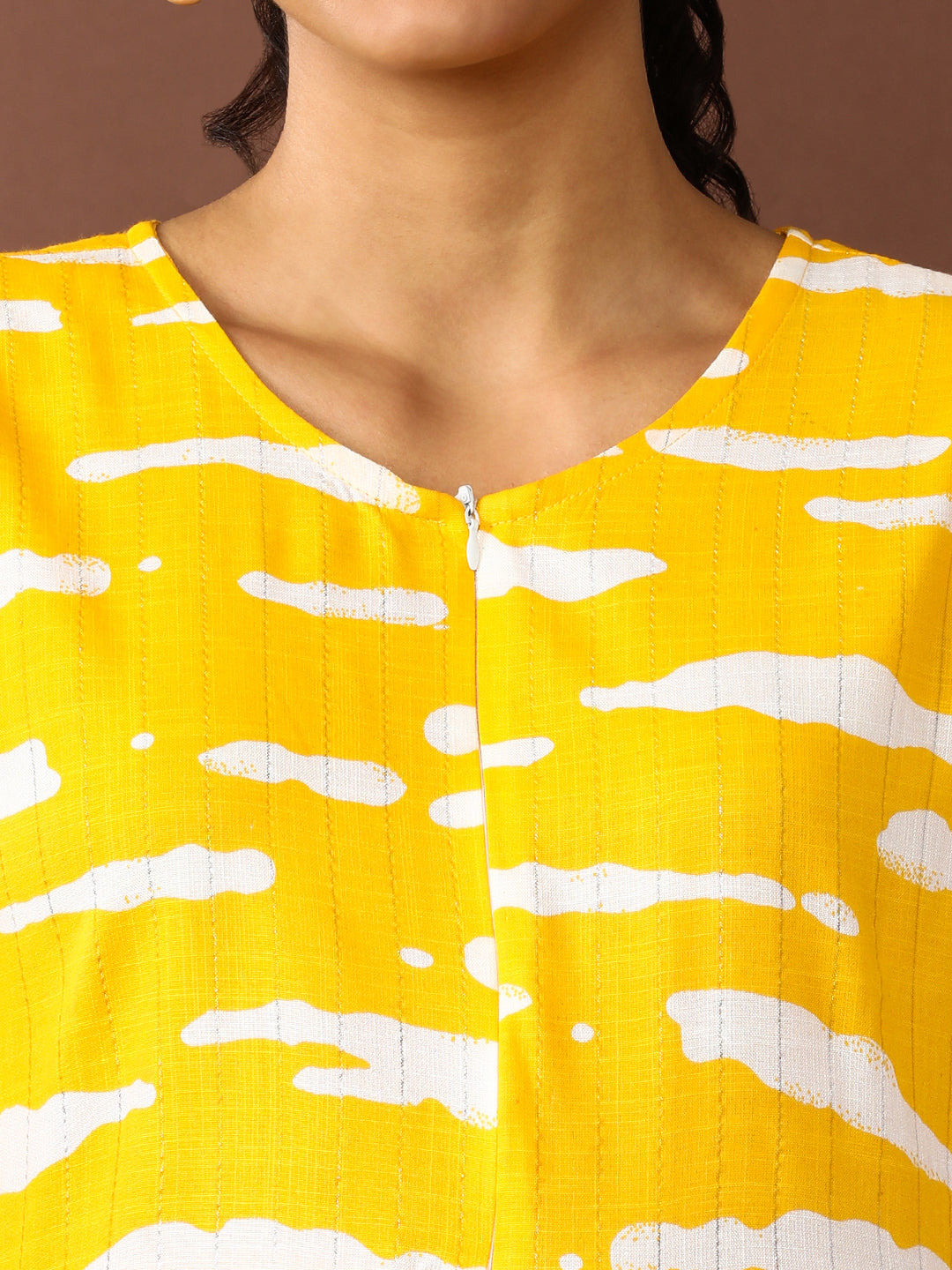 Floral Printed A-Line Cotton Blend Ethnic Dress