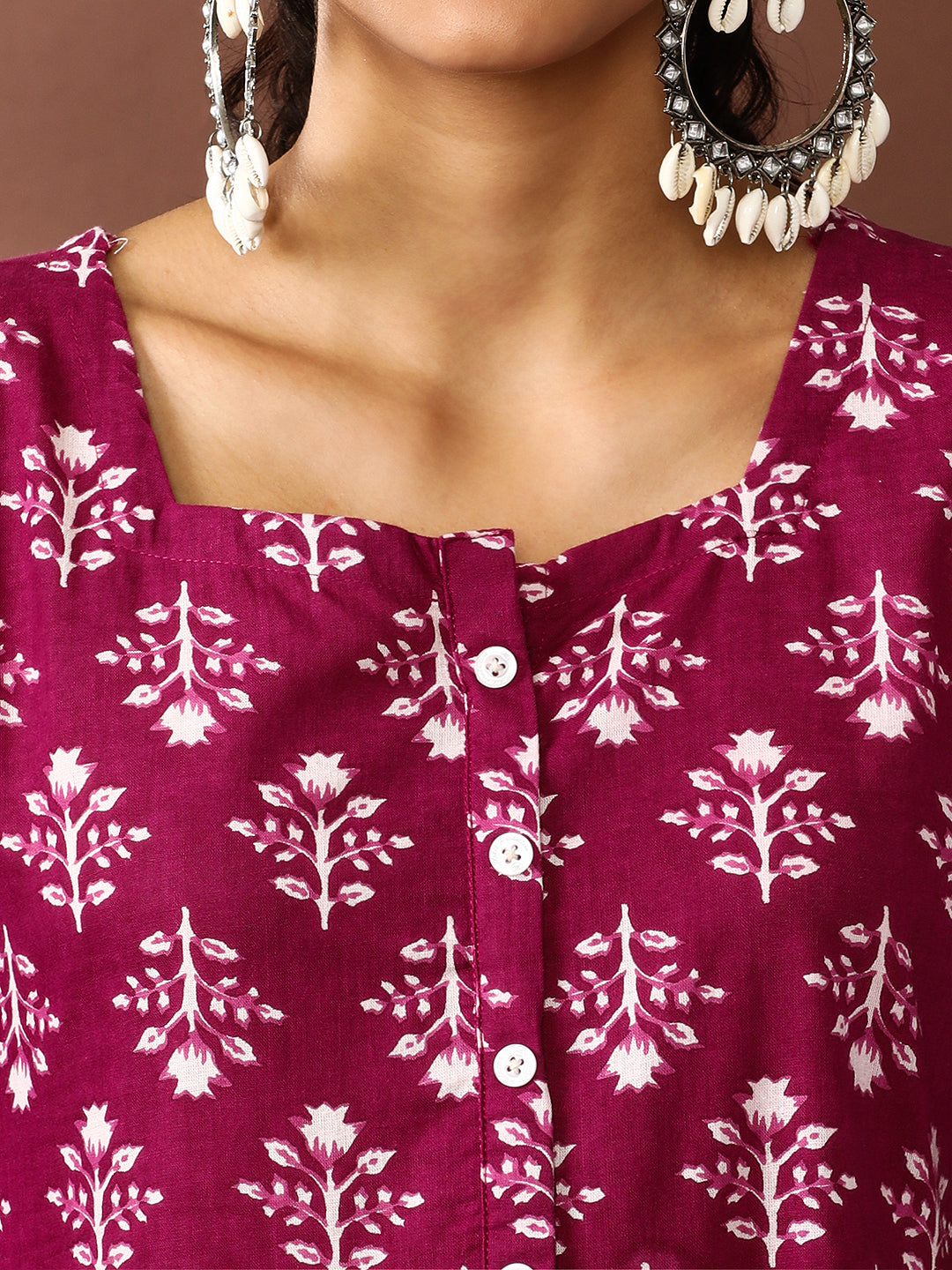 Floral Printed A-Line Tiered Ethnic Dress