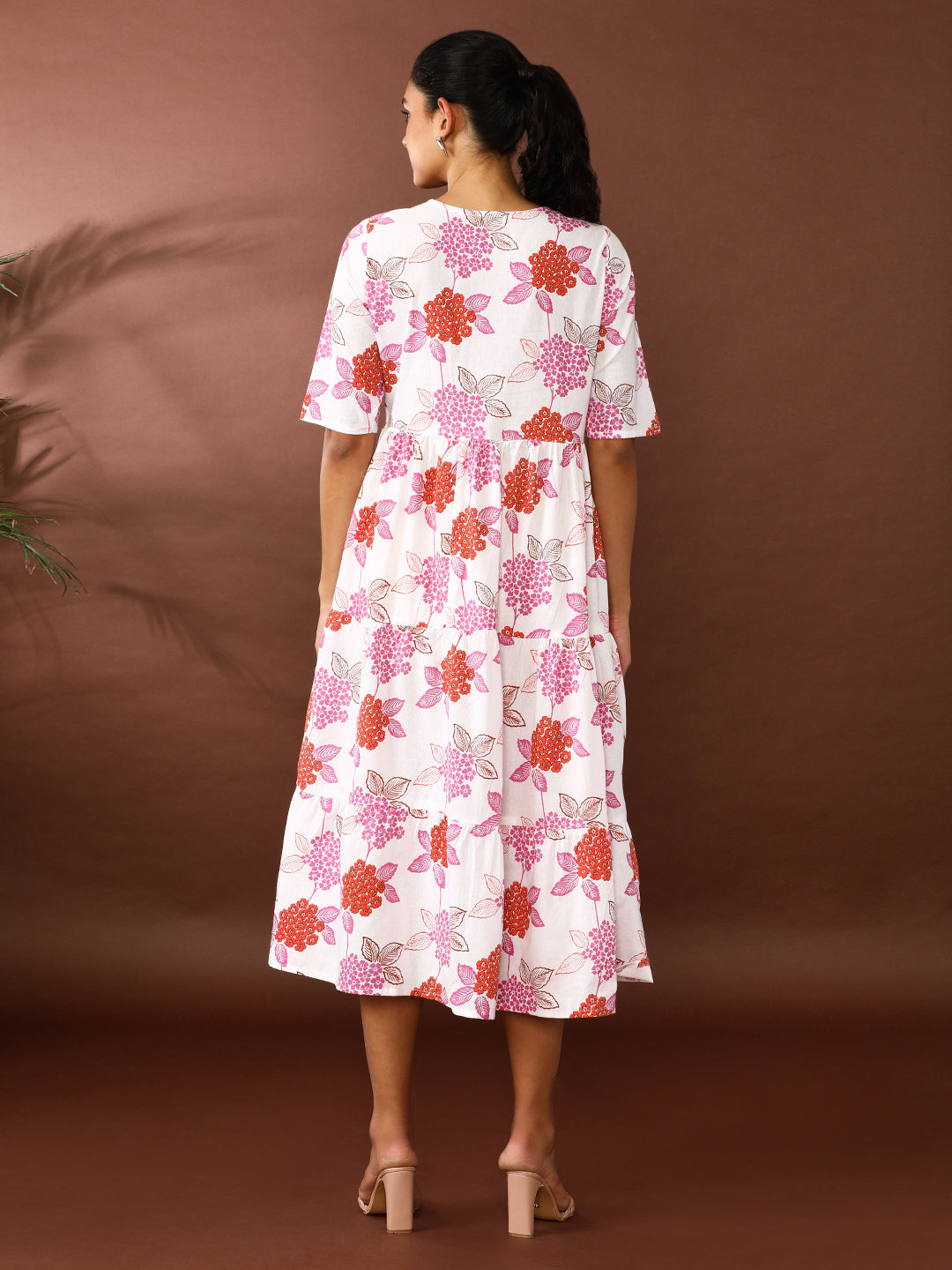 Floral Printed A-Line Pure Cotton Ethnic Dress