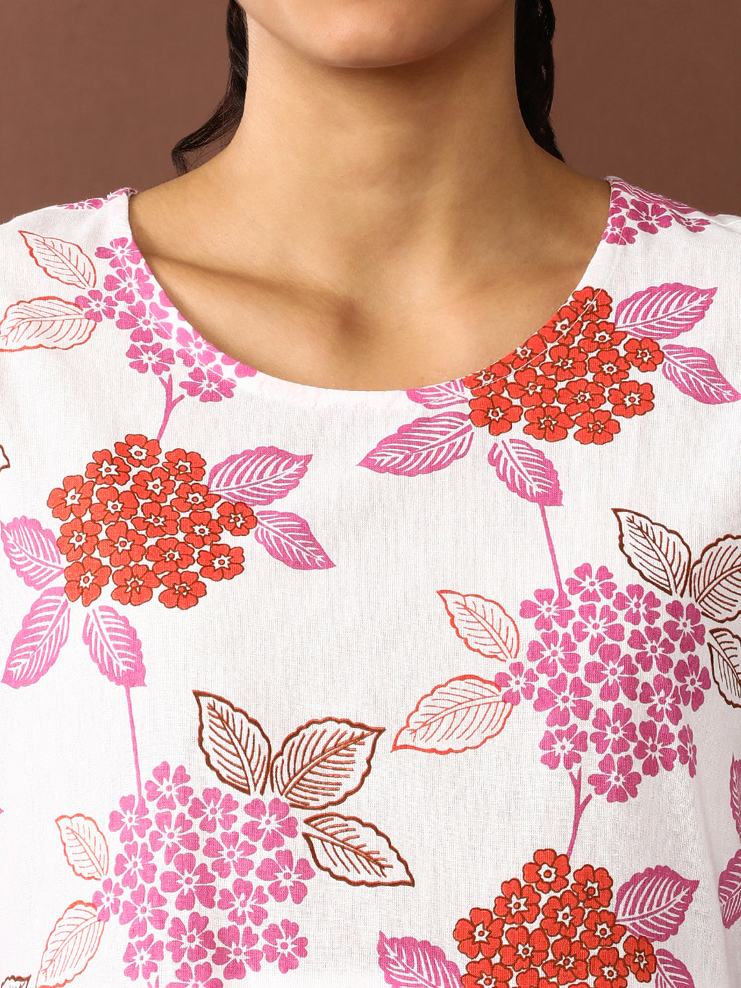 Floral Printed A-Line Pure Cotton Ethnic Dress