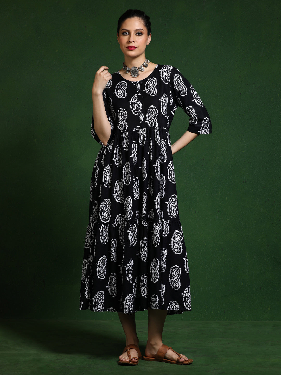 Floral Printed Anarkali Pure Cotton Dress