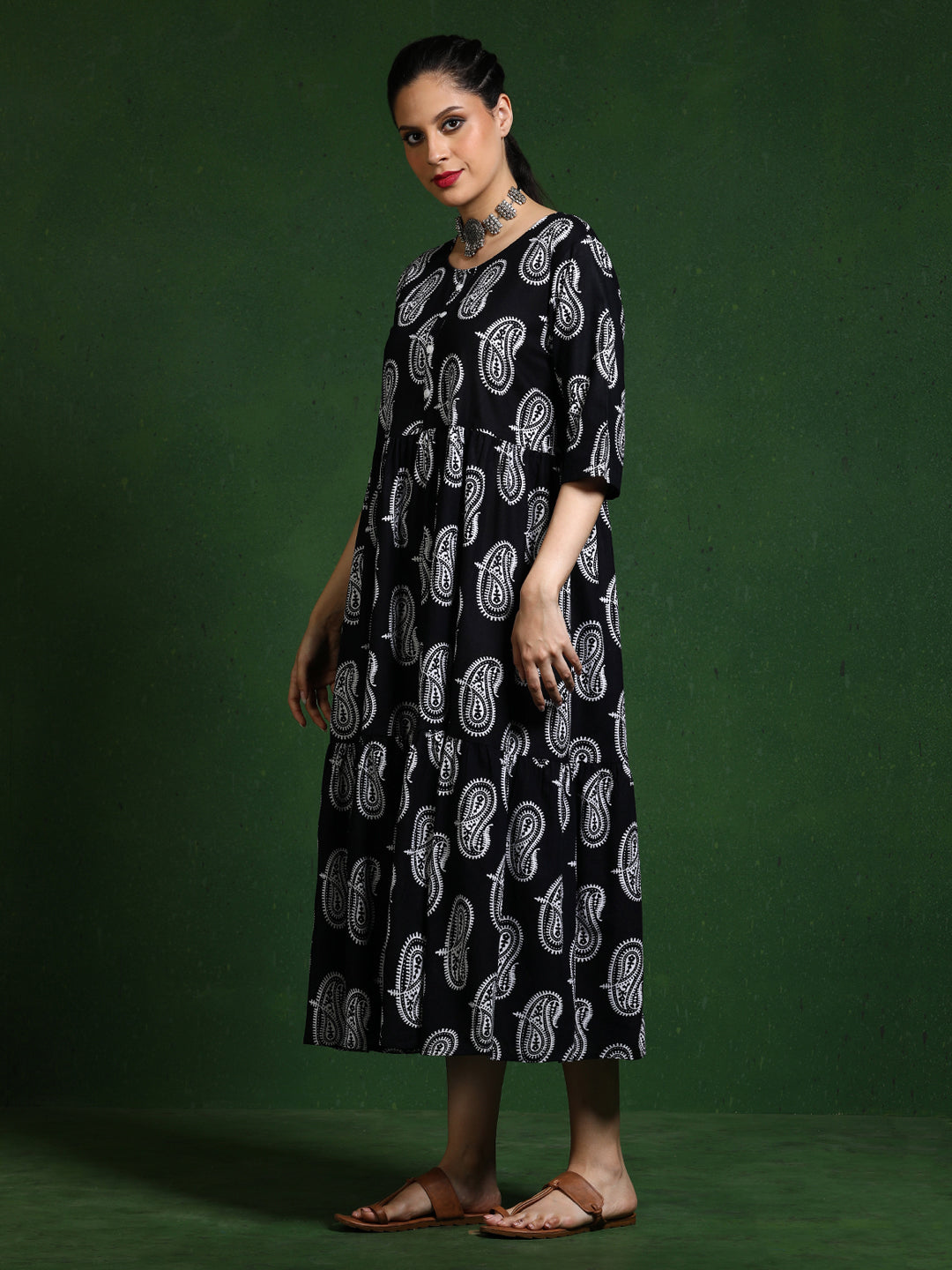 Floral Printed Anarkali Pure Cotton Dress