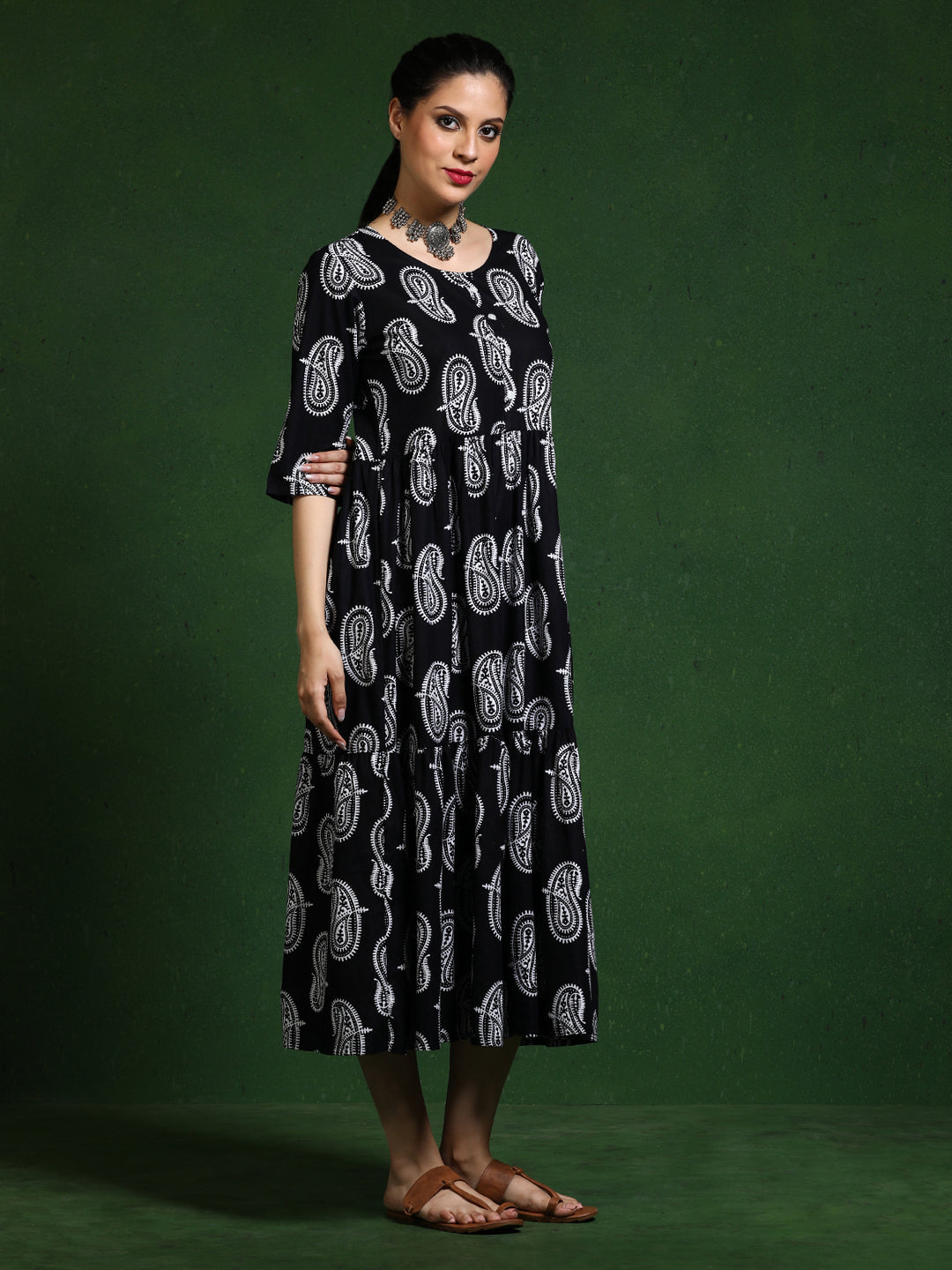 Floral Printed Anarkali Pure Cotton Dress