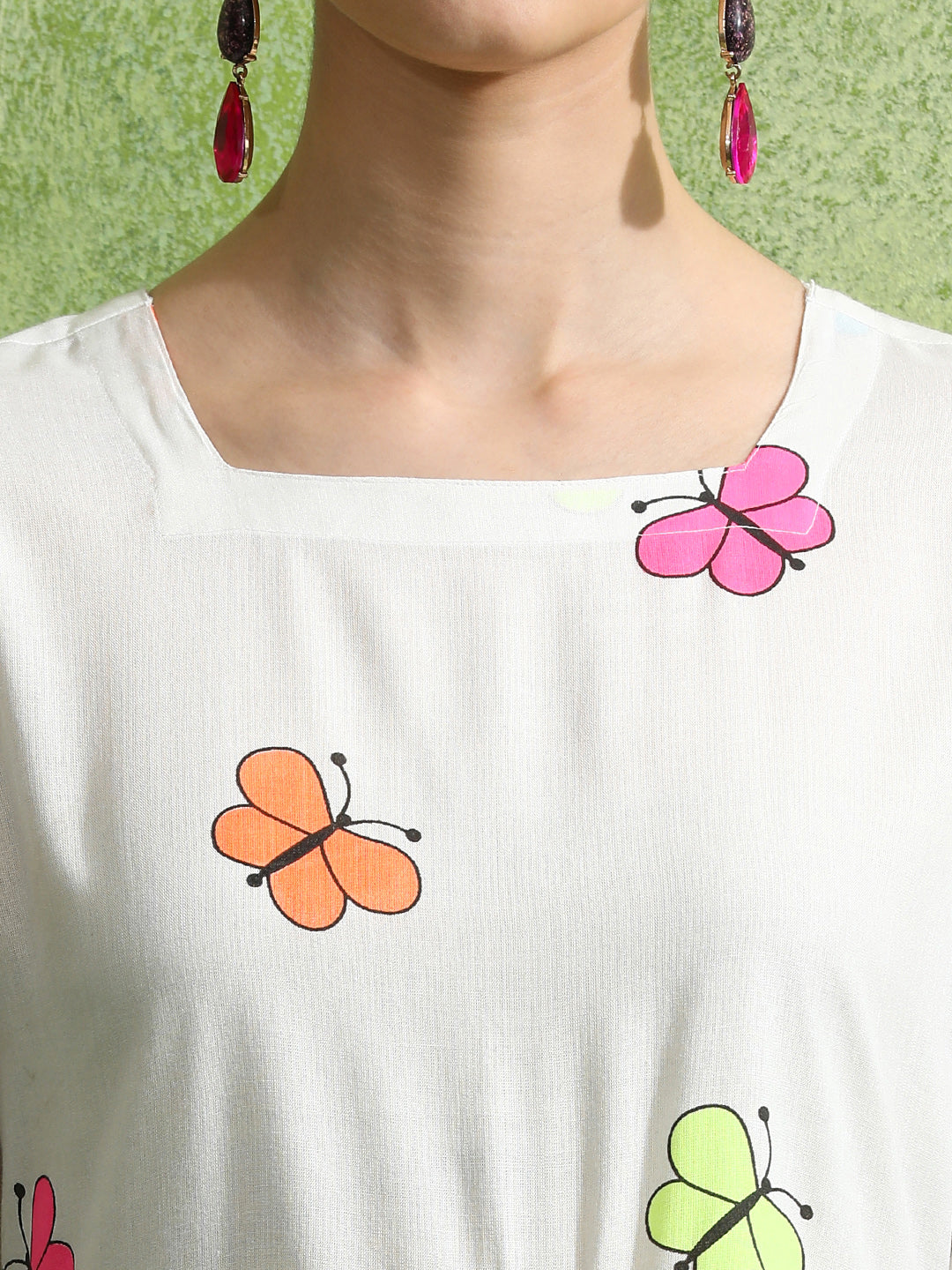 Animal Printed Tiered Ethnic Dress