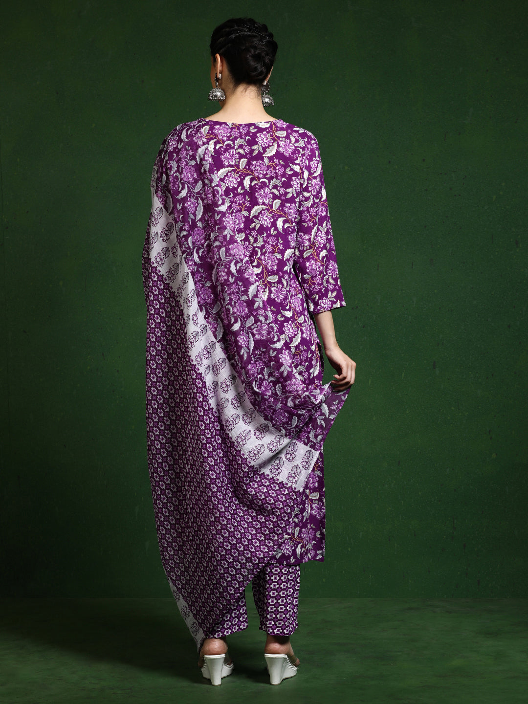 Floral Printed A-Line Kurta & Trousers Sets