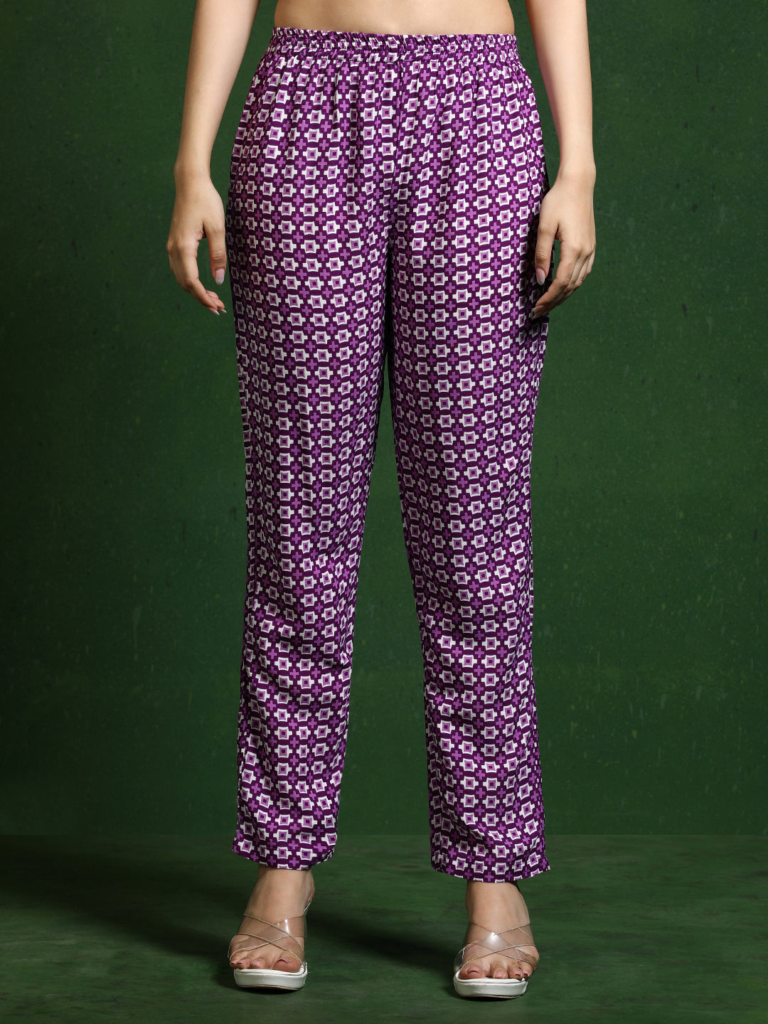 Floral Printed A-Line Kurta & Trousers Sets