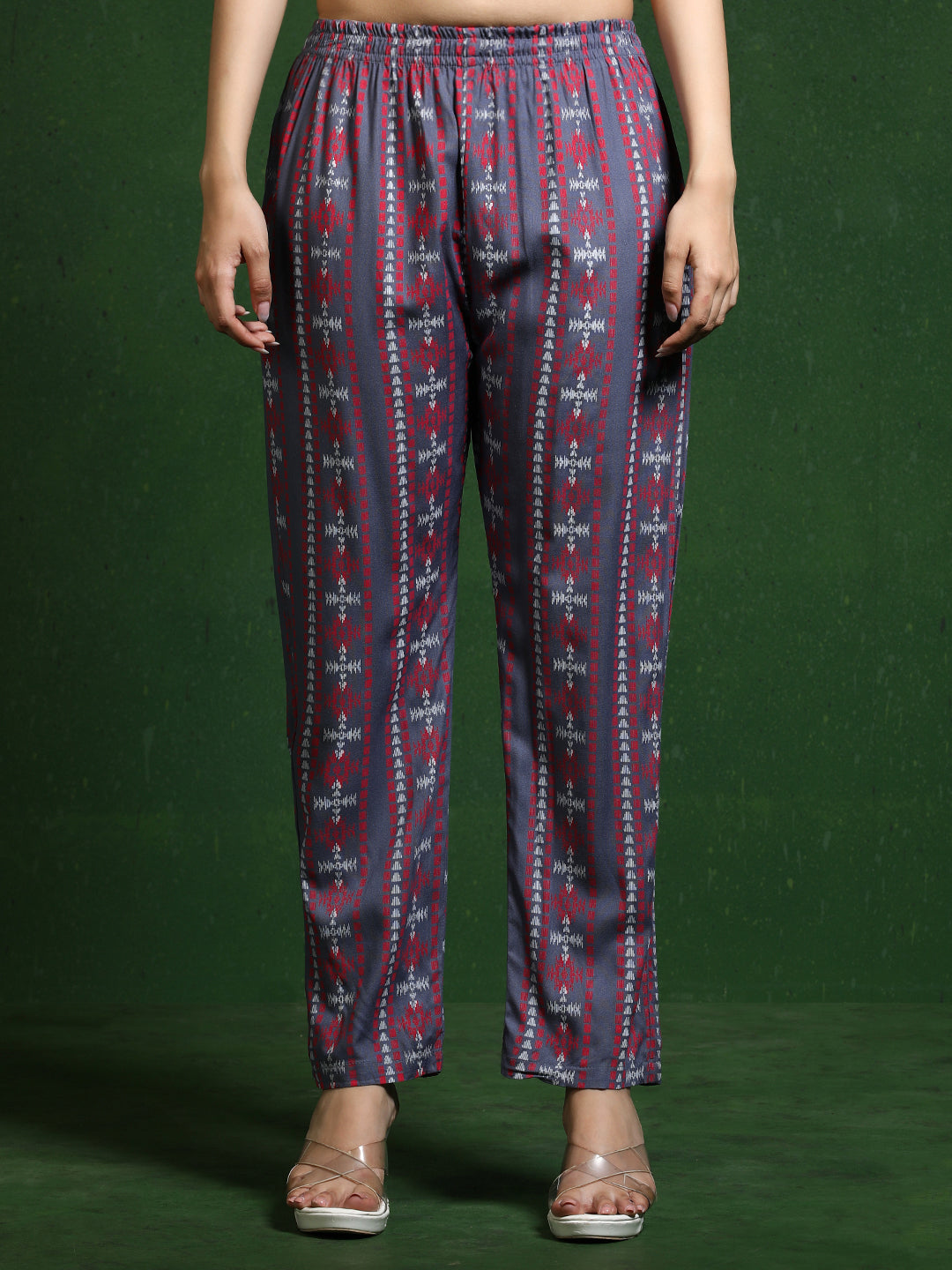 Floral Embroidered A-Line Kurta & Trousers Sets
