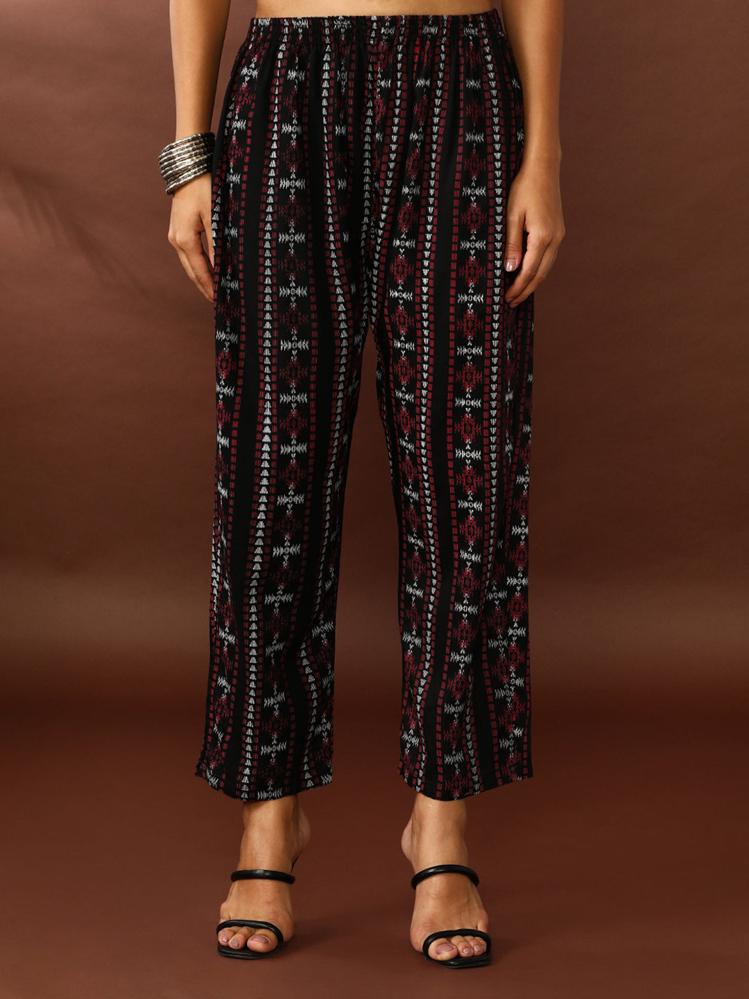 Ethnic Motifs Embroidered Straight Kurta & Trousers Sets
