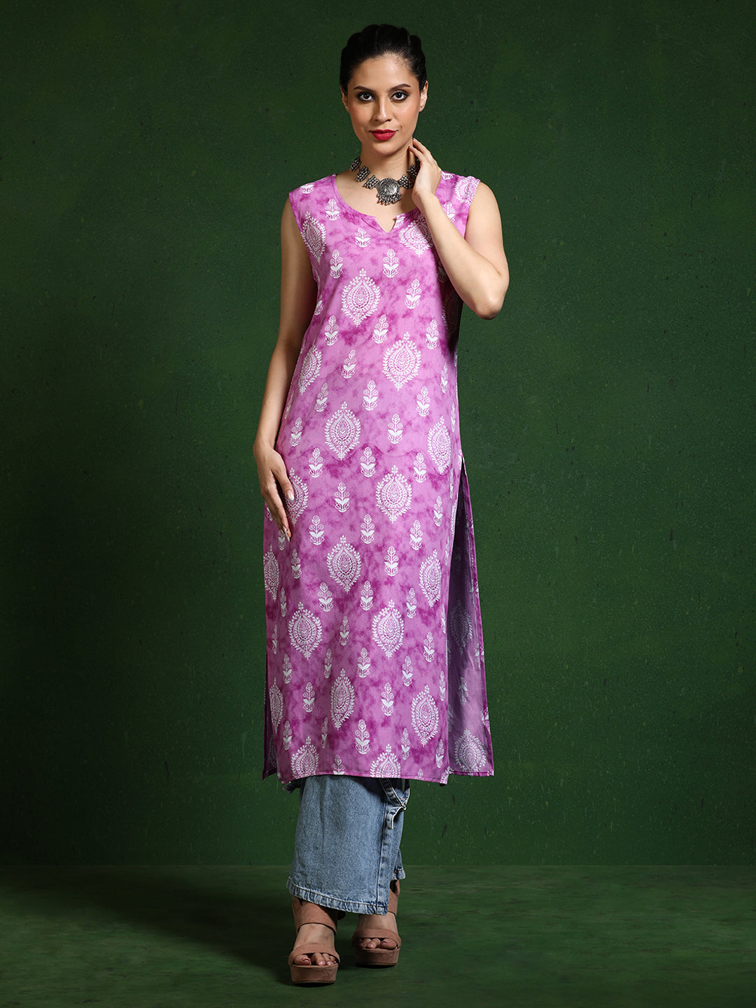 Floral Printed Straight Kurta