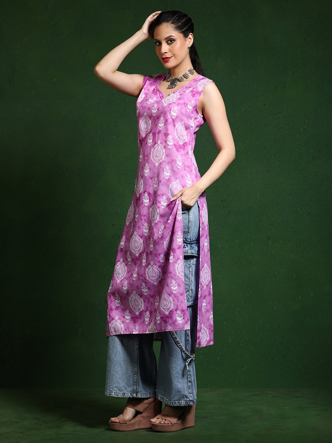 Floral Printed Straight Kurta