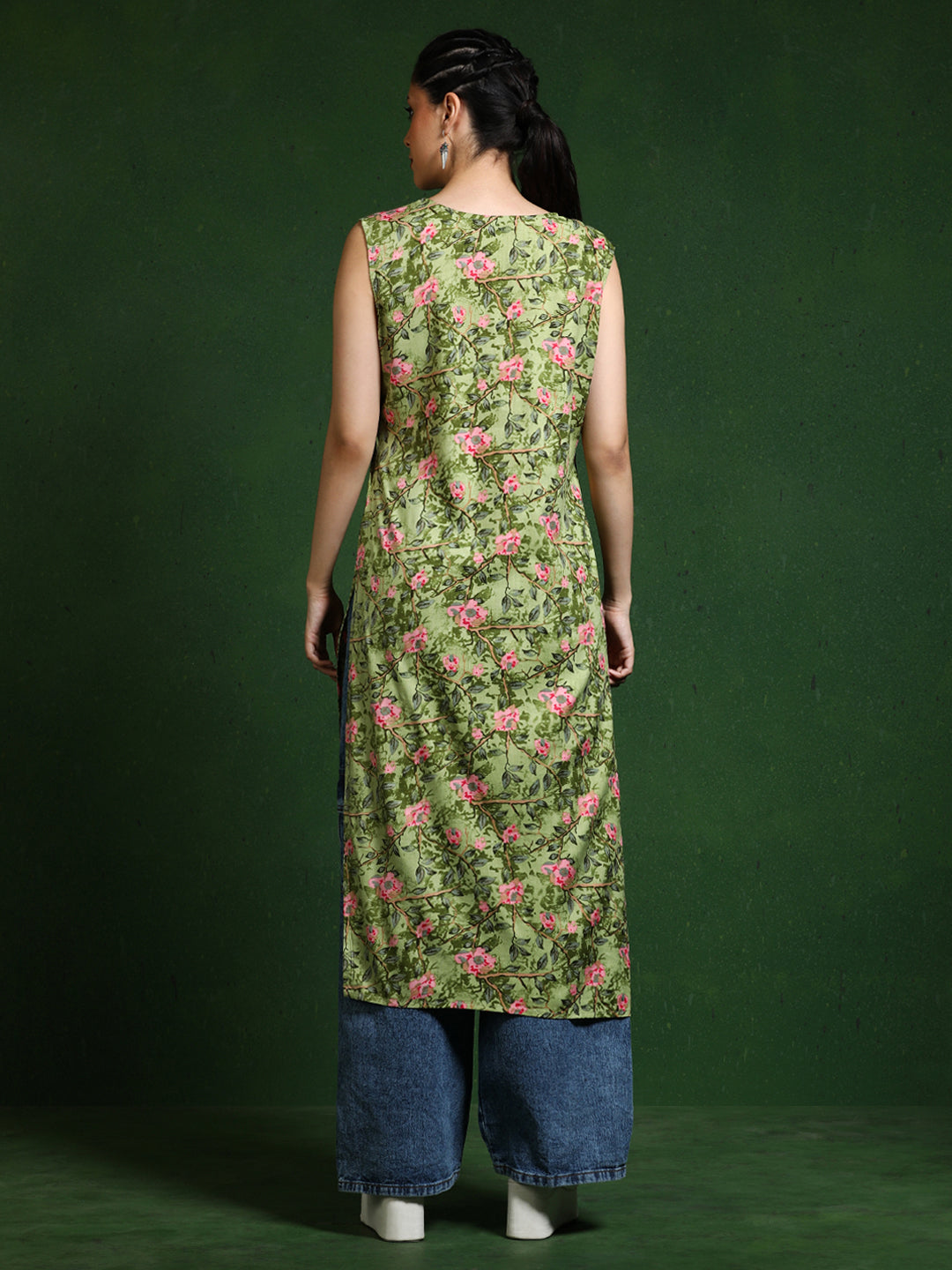 Floral Printed Straight Kurta