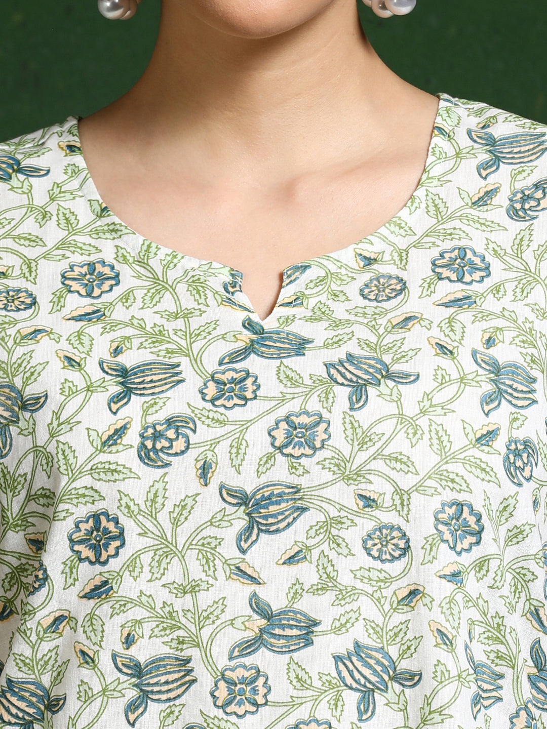 Floral Printed Straight Pure Cotton Kurta