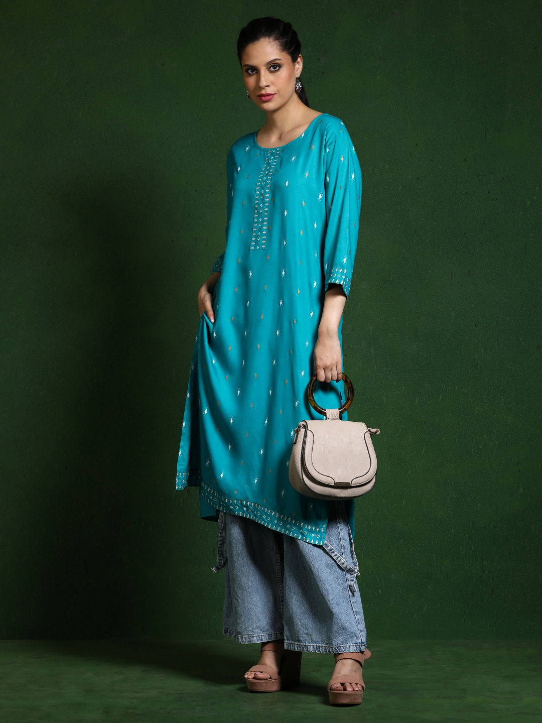 Floral Printed A-Line Kurta
