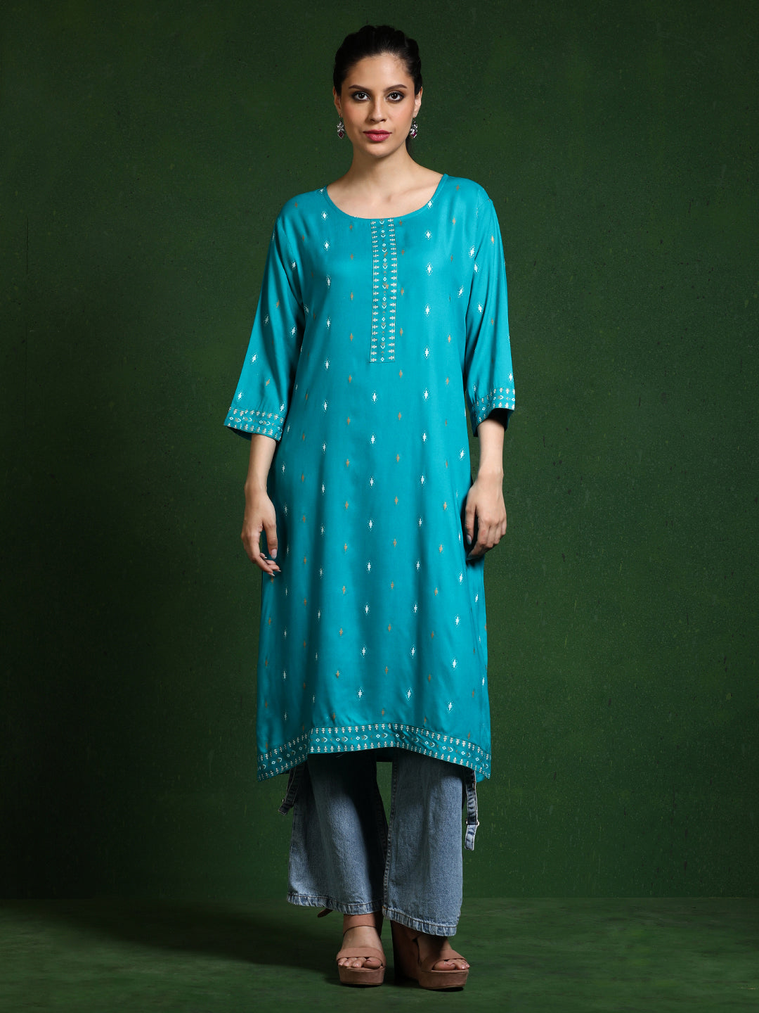 Floral Printed A-Line Kurta