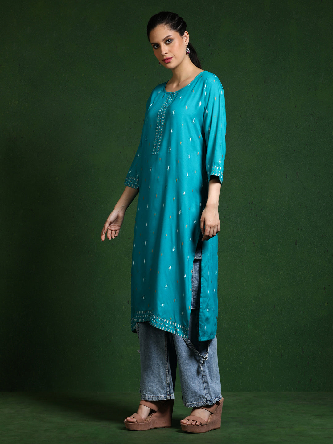Floral Printed A-Line Kurta