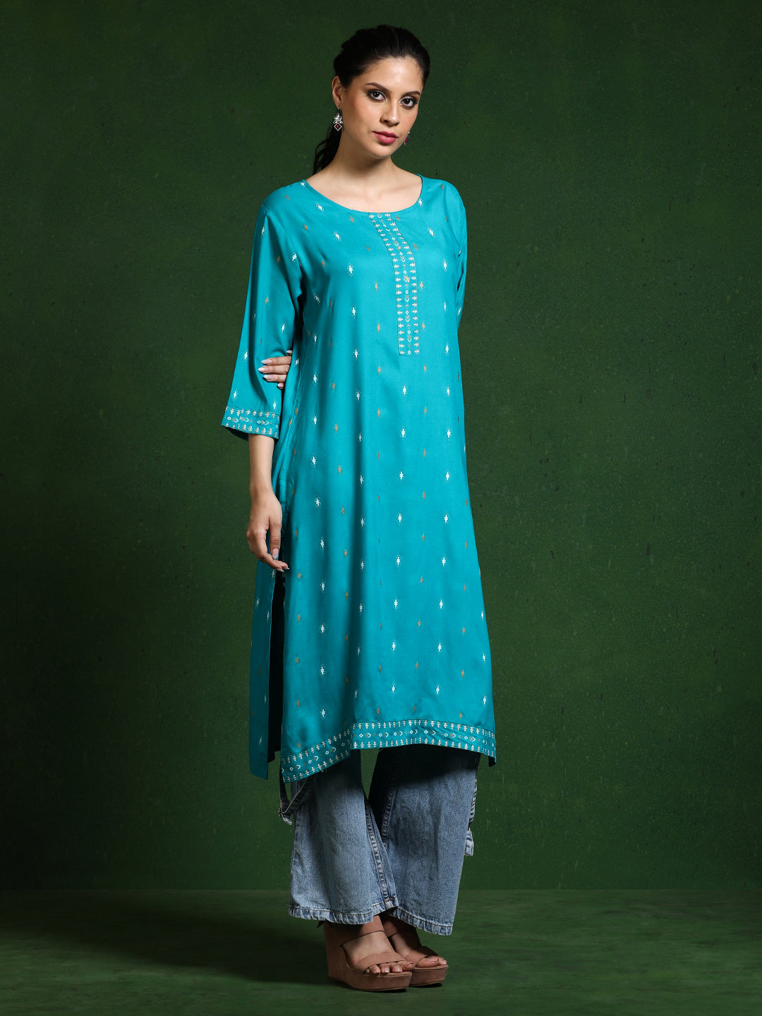 Floral Printed A-Line Kurta