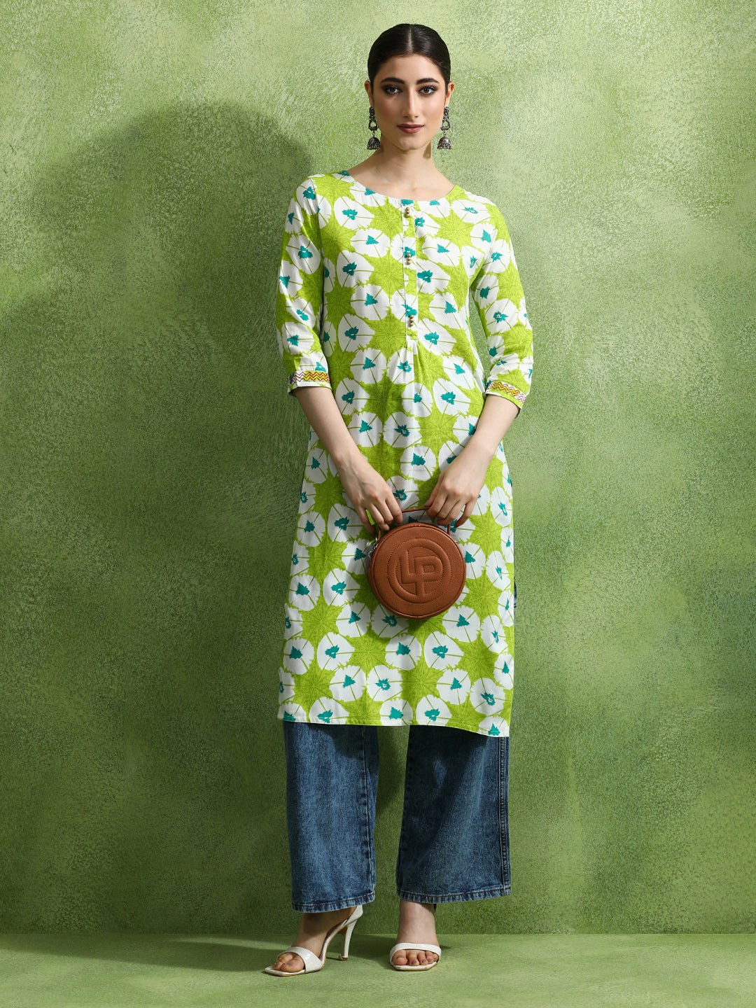 Floral Printed Straight Kurta