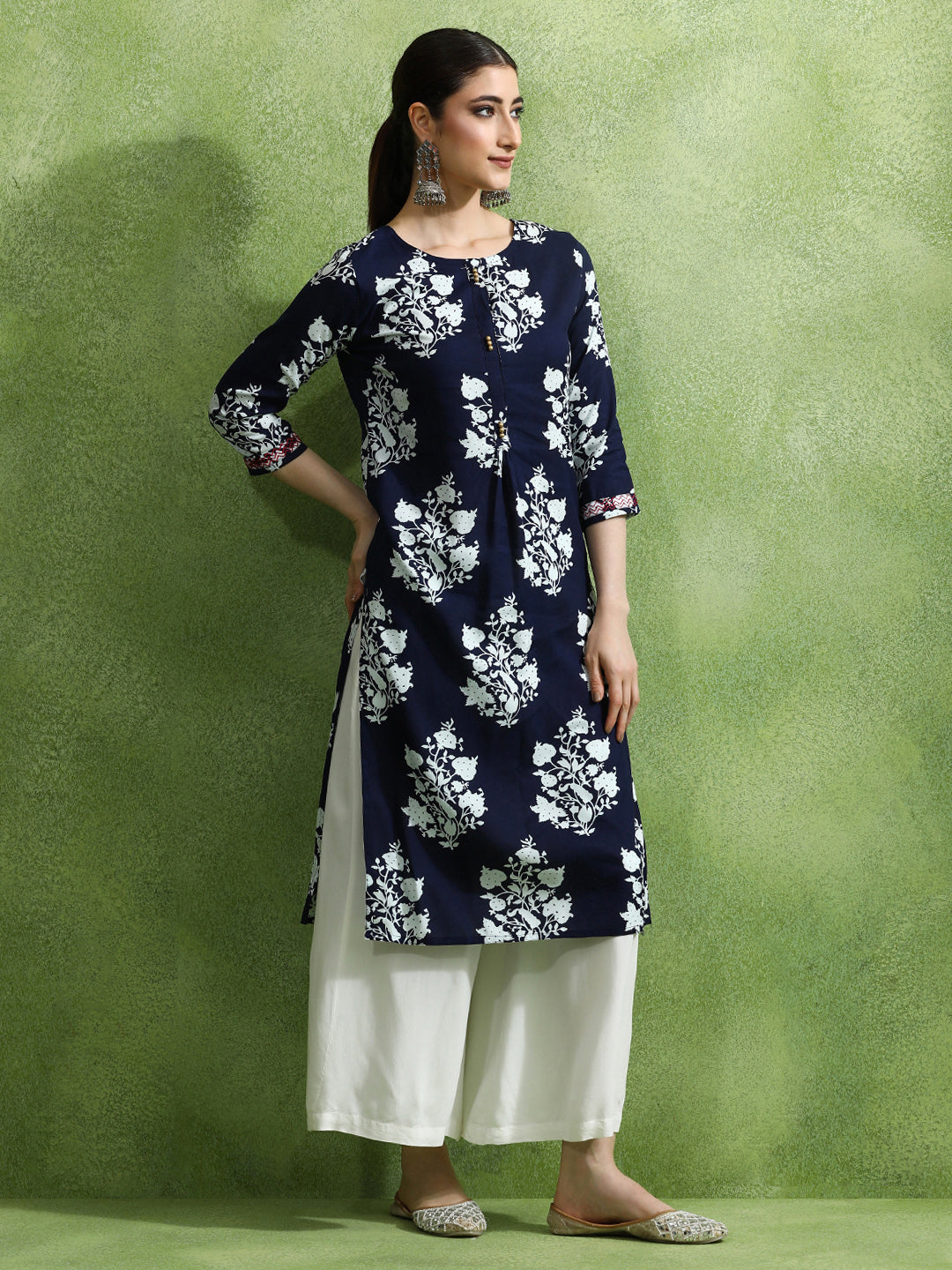 Floral Printed Straight Kurta