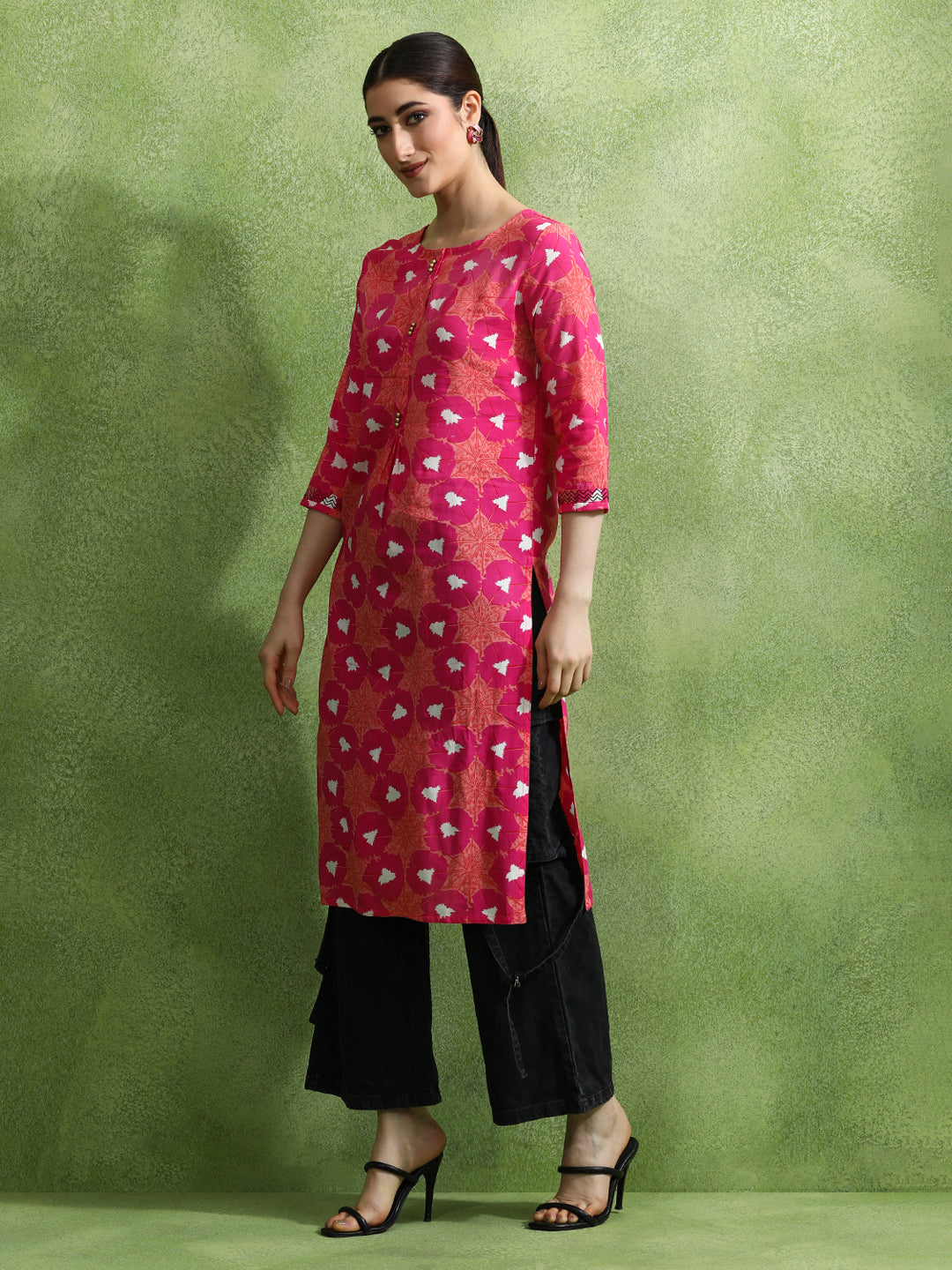 Floral Printed Straight Kurta