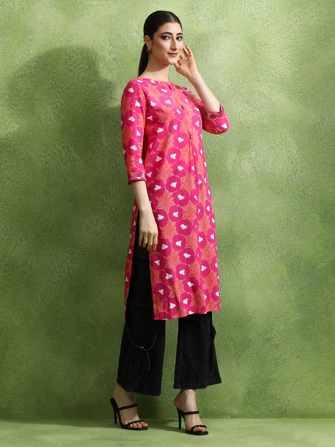 Floral Printed Straight Kurta