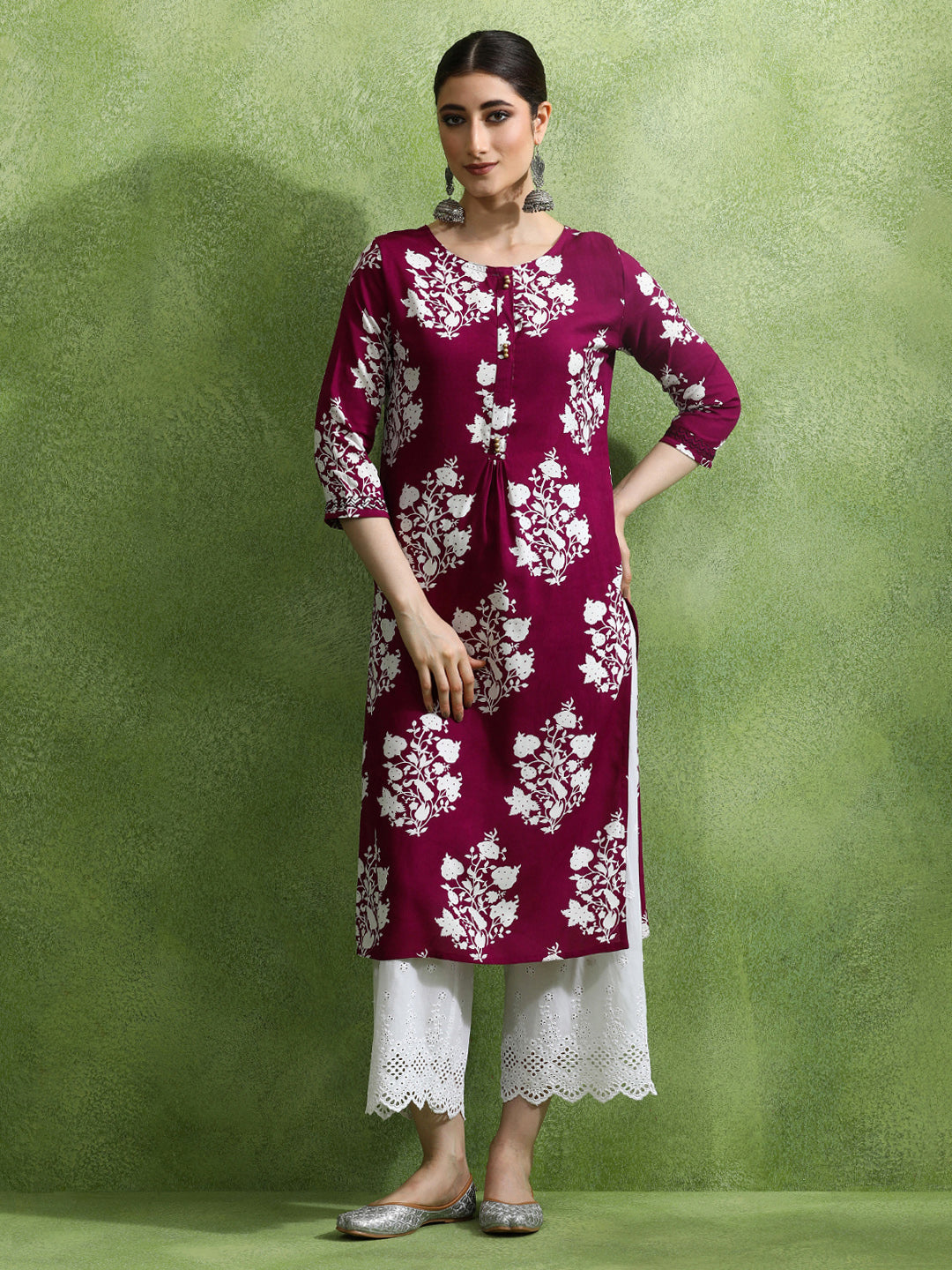 Floral Printed Straight Kurta