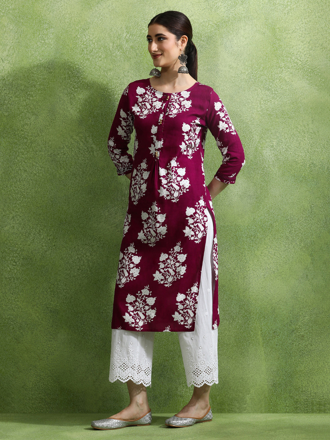 Floral Printed Straight Kurta