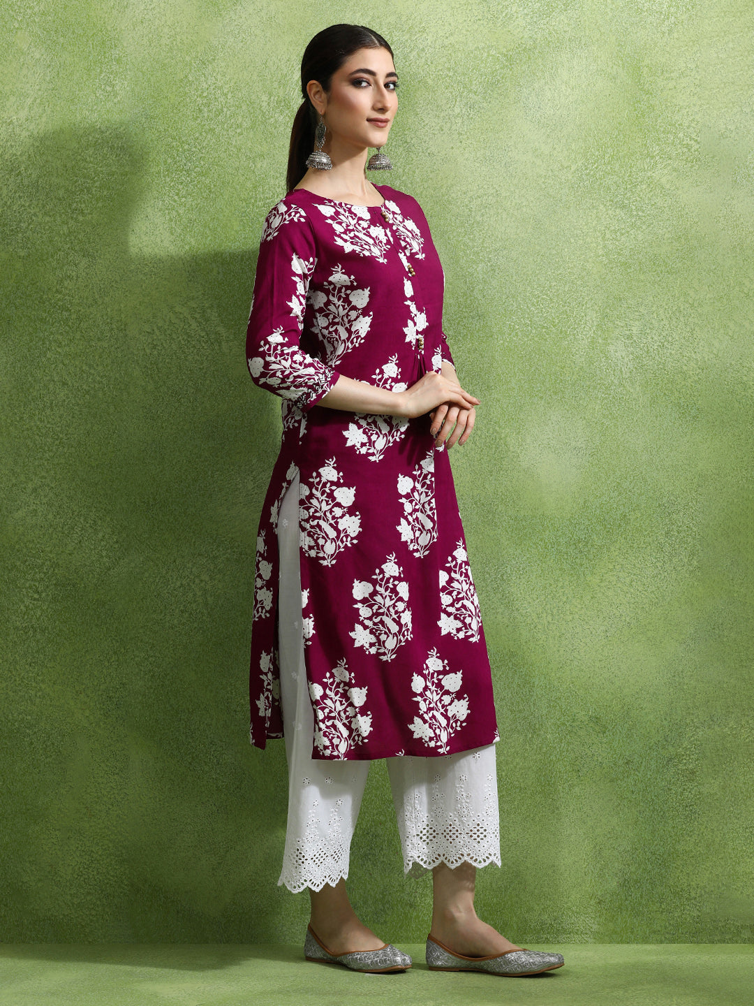 Floral Printed Straight Kurta