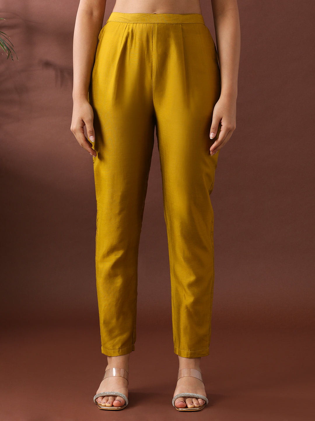 Floral Embroidered Straight Pure Silk Kurta & Trousers Sets