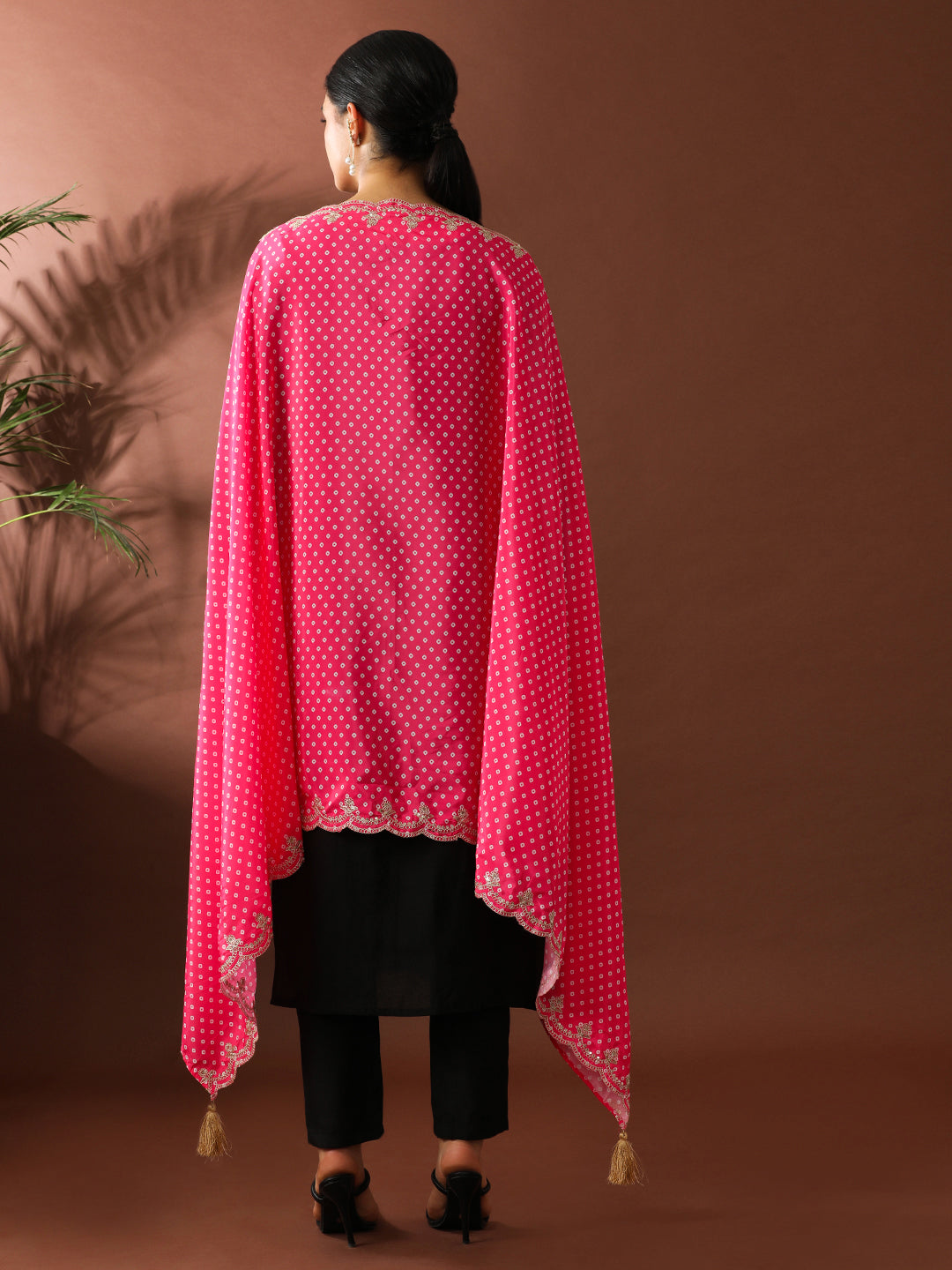 Floral Embroidered Straight Polyester Kurta & Trousers Sets