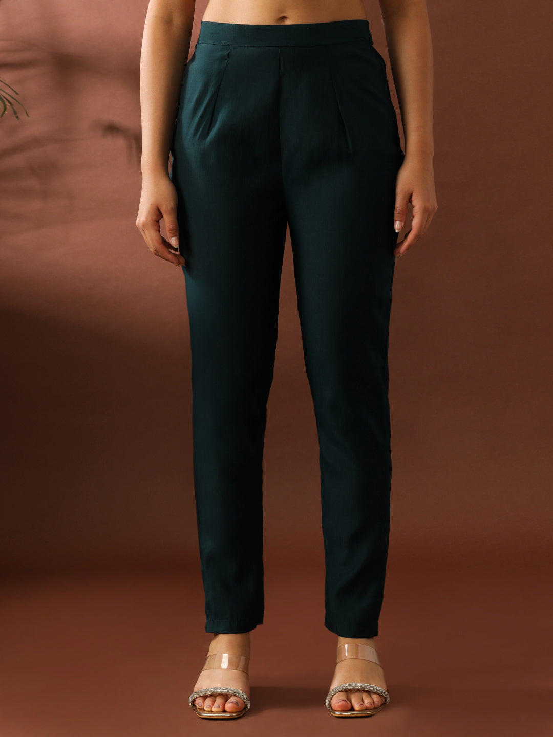 Floral Embroidered Straight Polyester Kurta & Trousers Sets