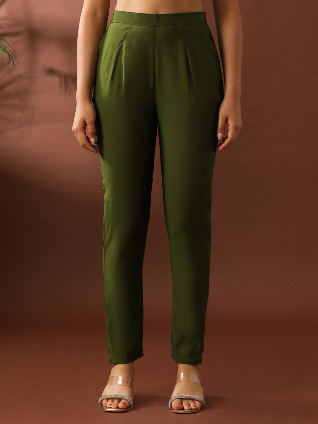 Floral Embroidered Straight Polyester Kurta & Trousers Sets