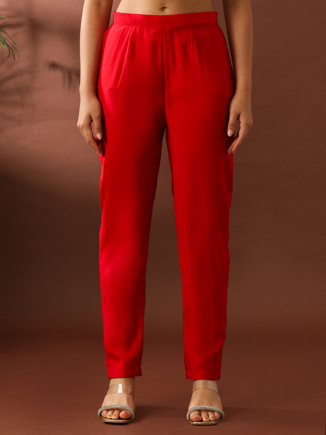 Floral Embroidered Straight Polyester Kurta & Trousers Sets