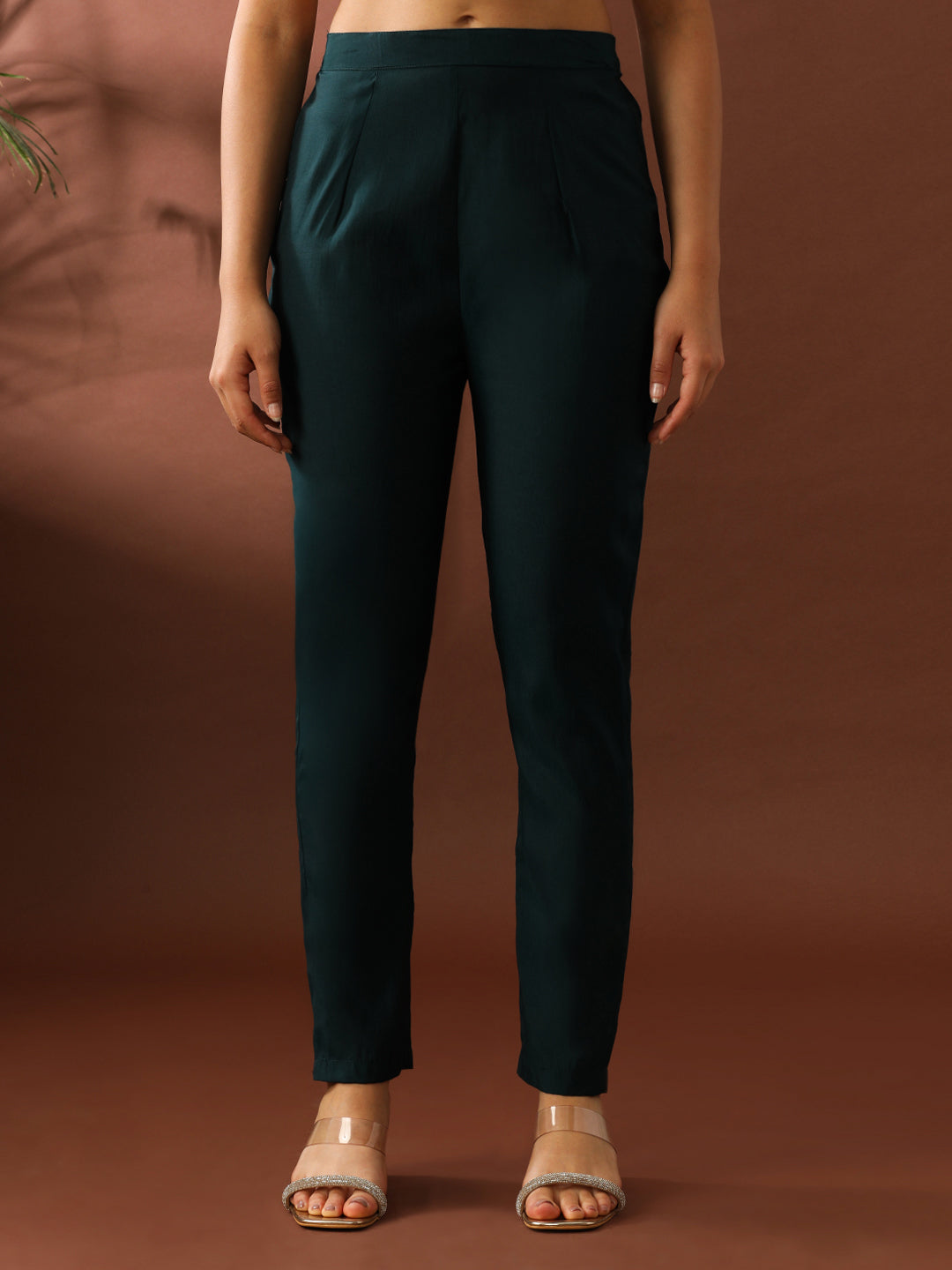 Floral Embroidered Straight Polyester Kurta & Trousers Sets