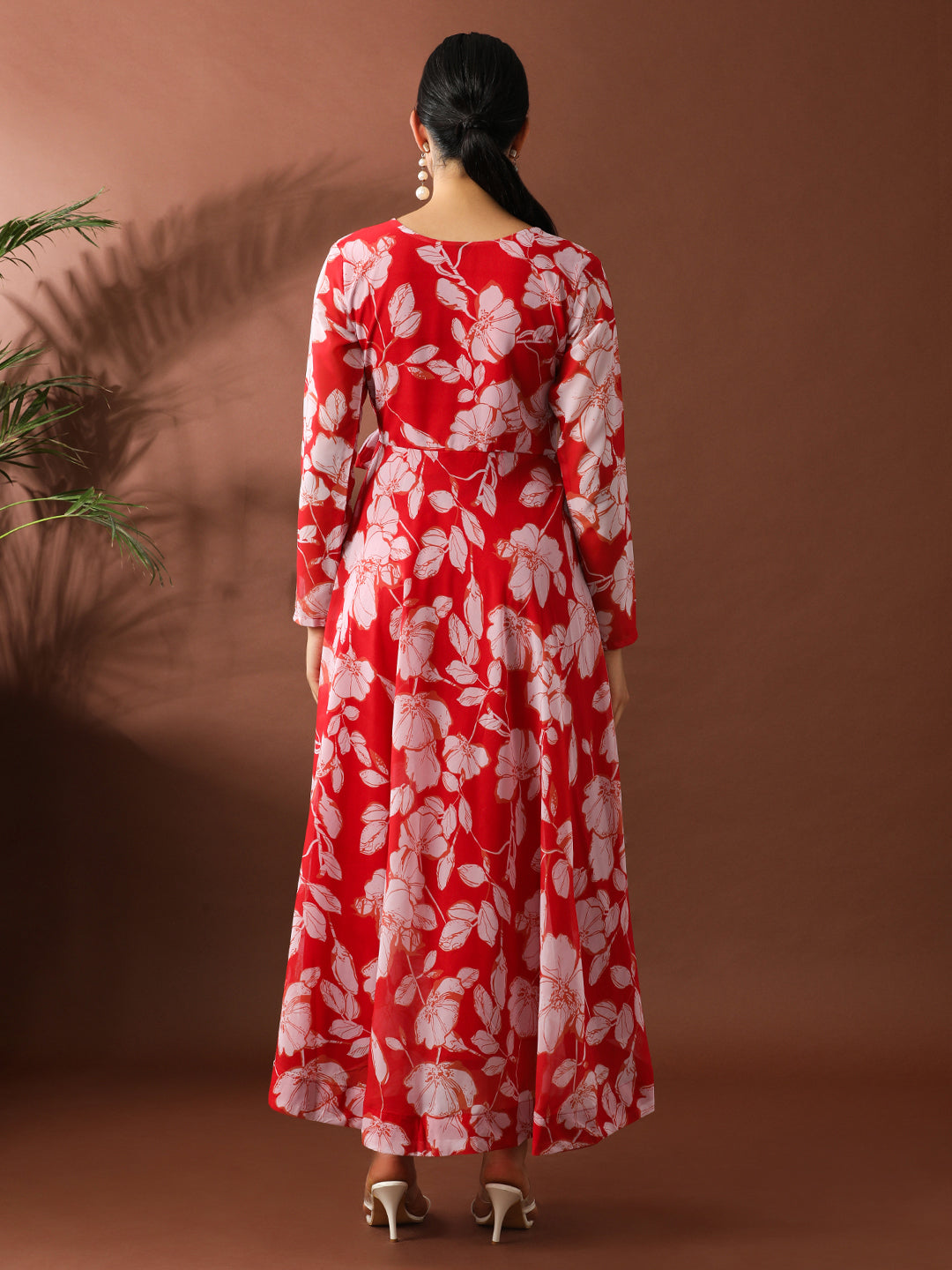 Floral Printed A-Line Georgette Ethnic Dress
