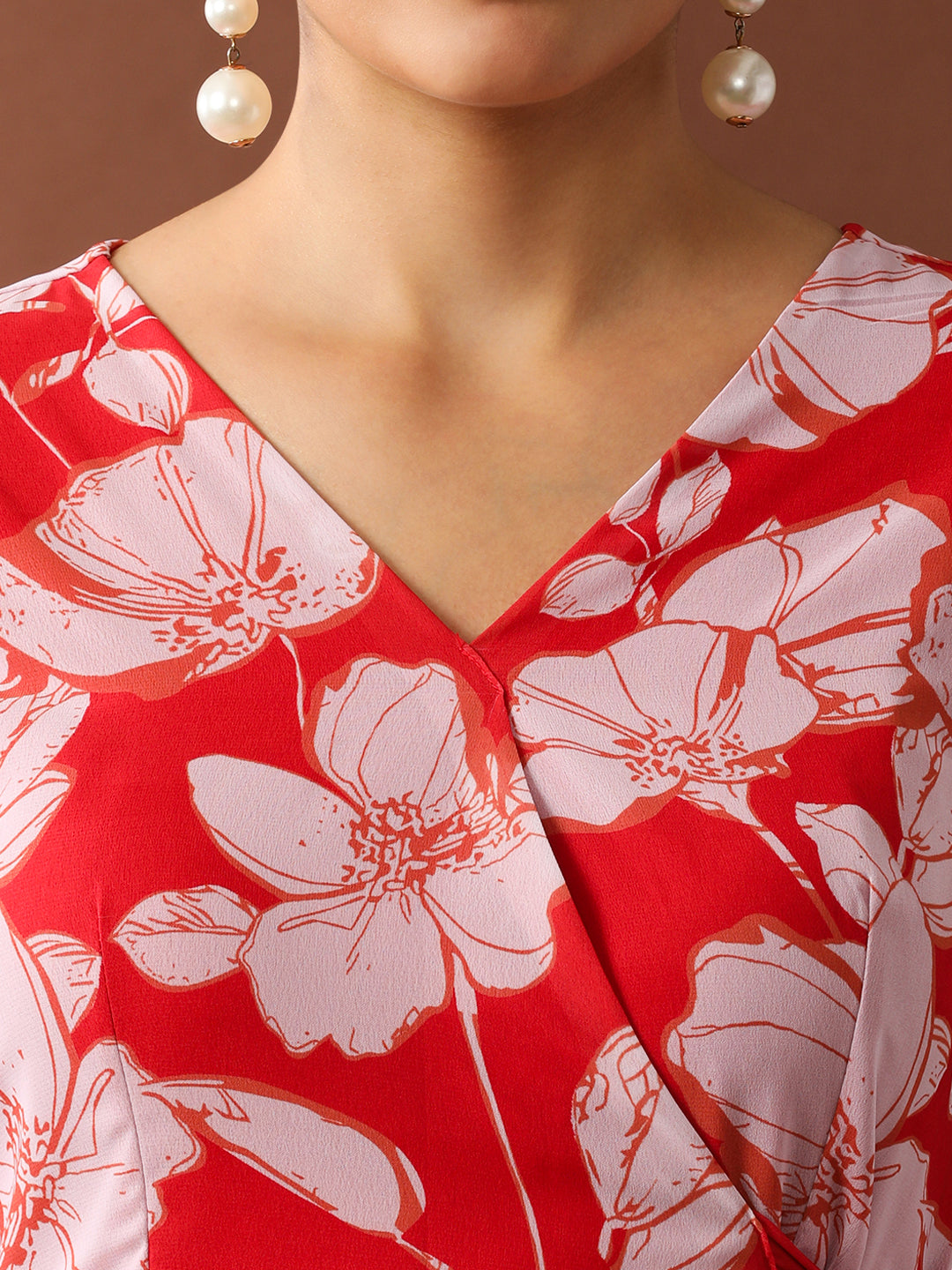 Floral Printed A-Line Georgette Ethnic Dress