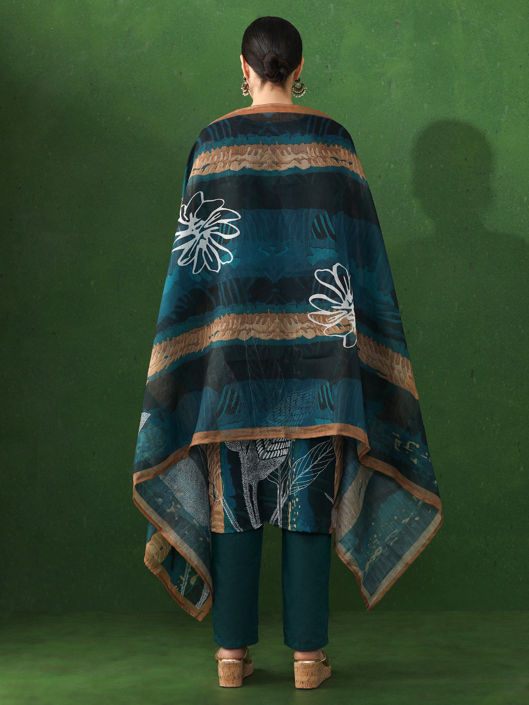 Floral Embroidered Straight Kurta & Trousers Sets