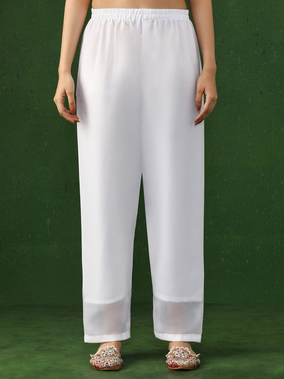 Floral Embroidered Straight Georgette Kurta & Trousers Sets