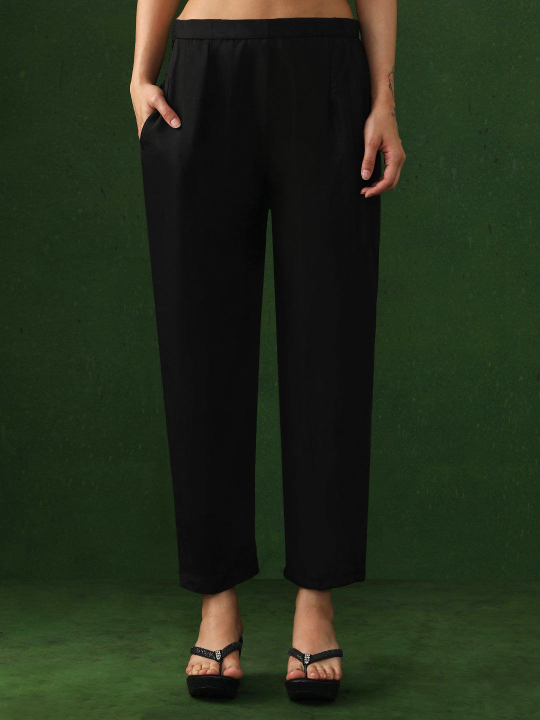 Floral Embroidered Straight Georgette Kurta & Trousers Sets