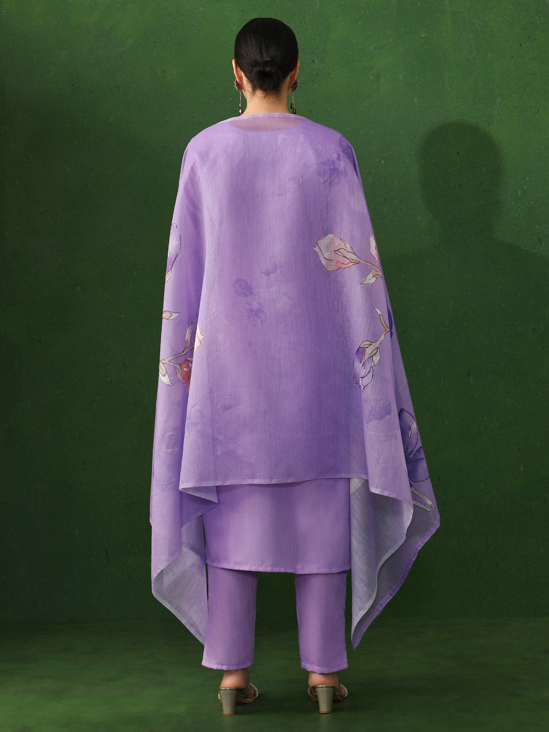 Floral Embroidered Straight Kurta & Trousers Sets