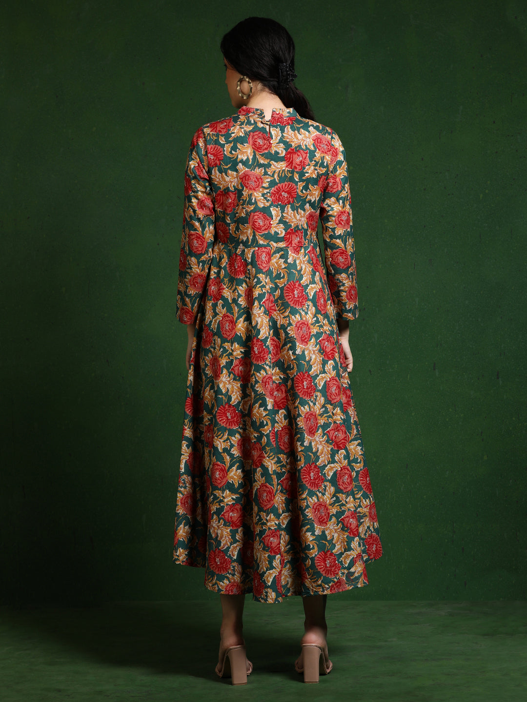 Floral Printed A-Line Pure Cotton Dress