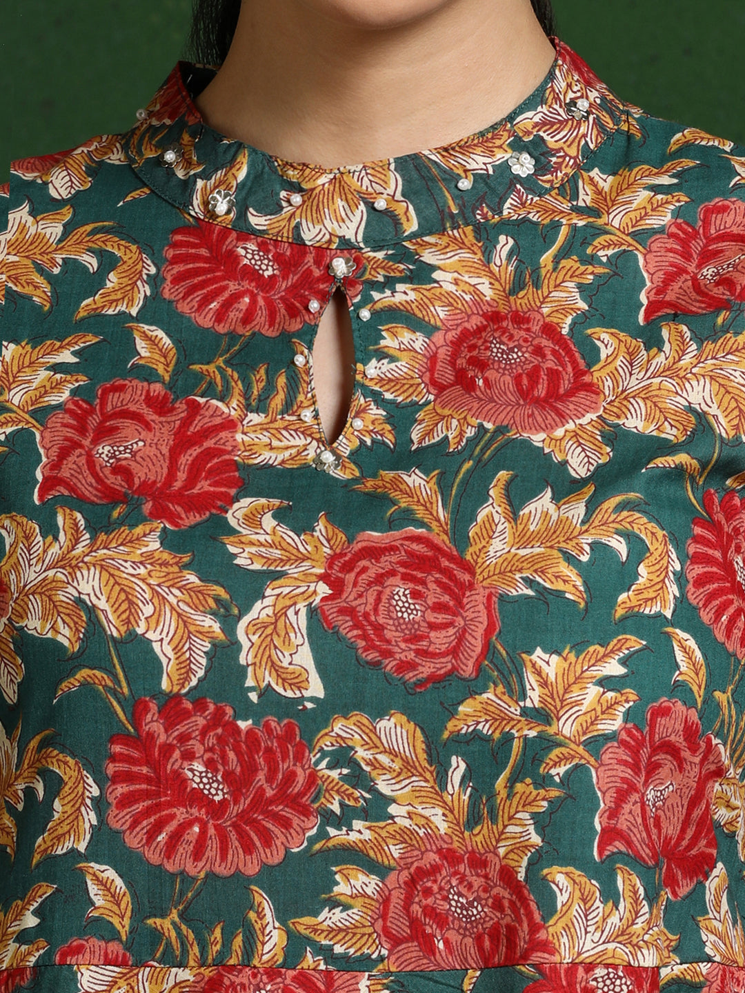 Floral Printed A-Line Pure Cotton Dress