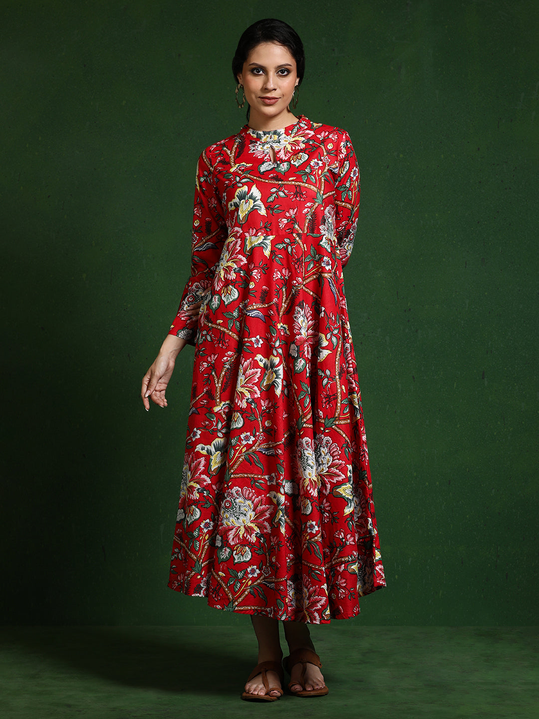 Floral Printed A-Line Pure Cotton Dress