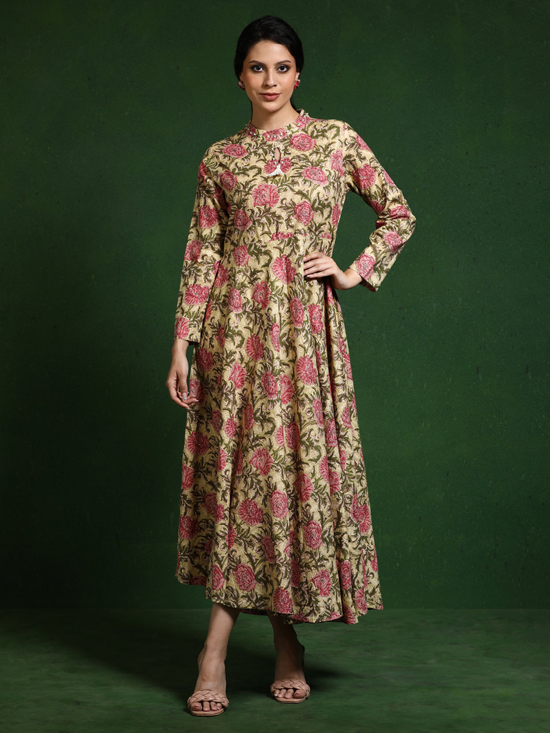 Floral Printed A-Line Pure Cotton Dress