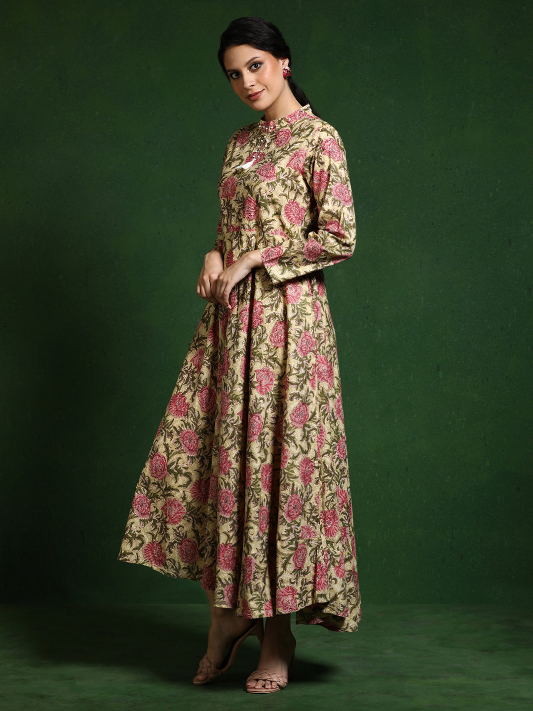 Floral Printed A-Line Pure Cotton Dress